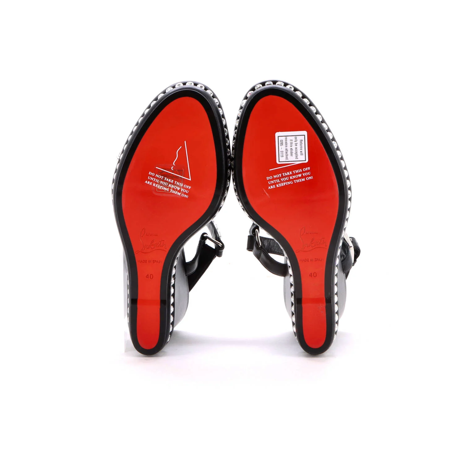 Women's Pyrastrass Wedge Sandals Leather with Crystal Embellished Details 110 - Image 4