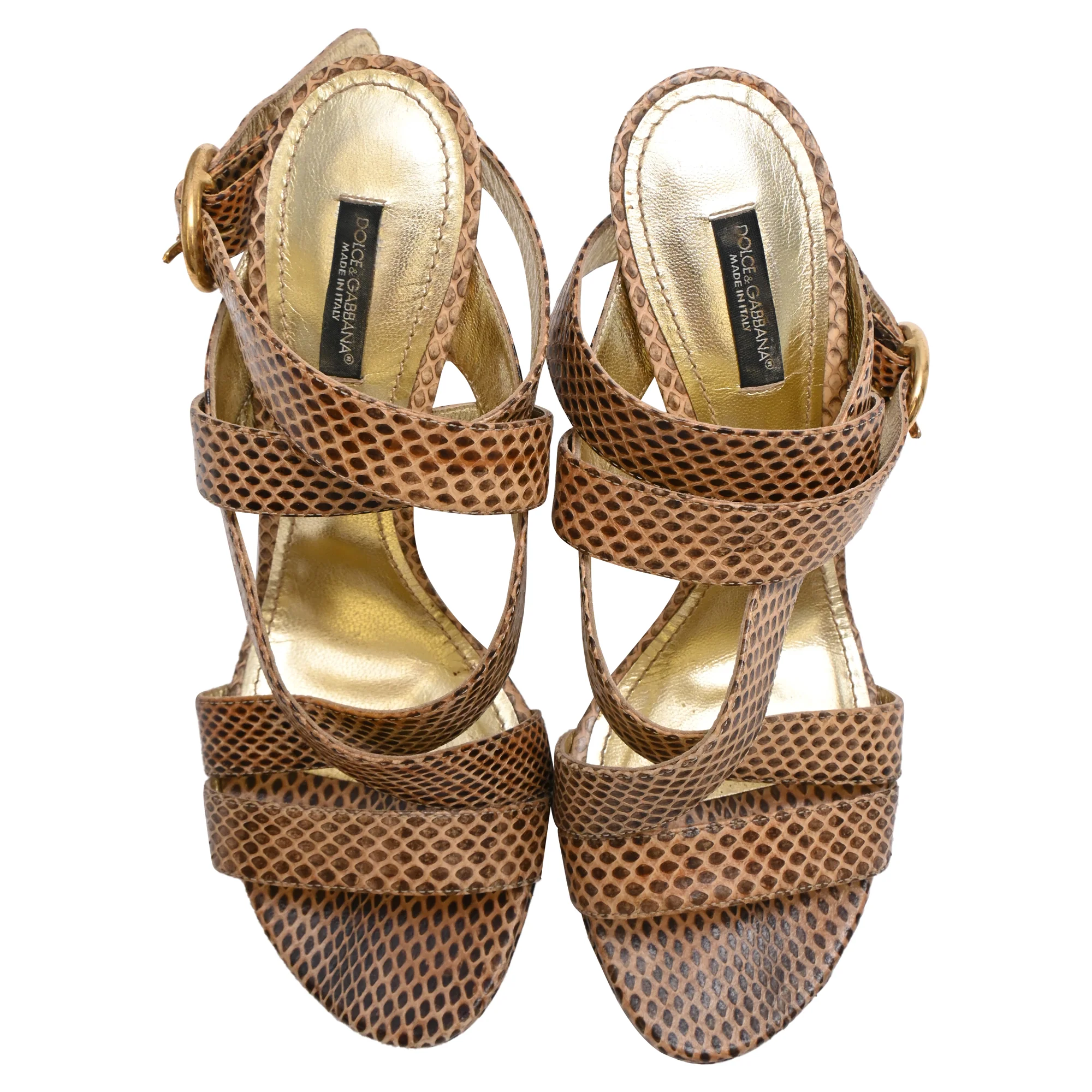 Women's Dolce & Gabbana Embossed Slingback Sandals in Animal Print Leather - Image 5