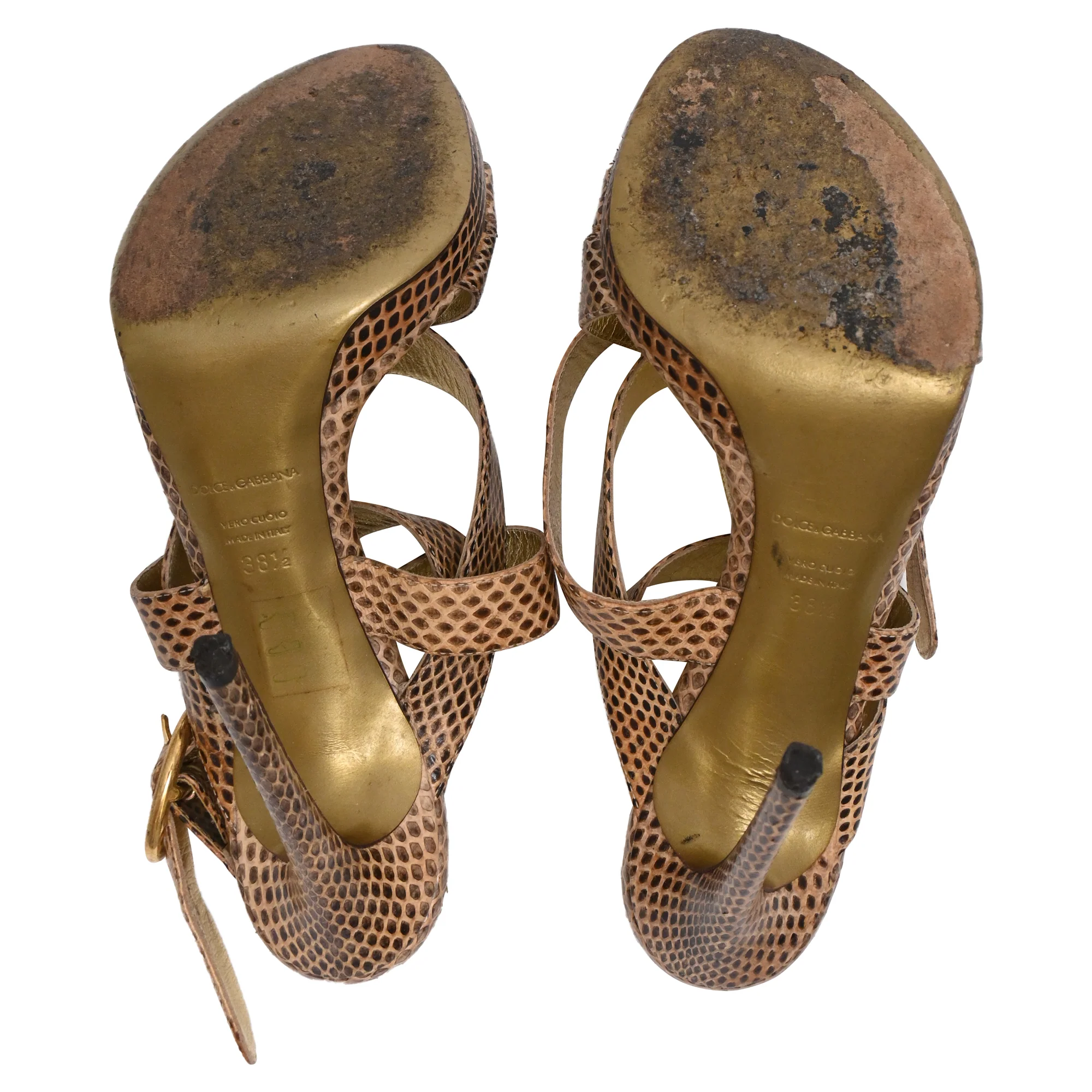 Women's Dolce & Gabbana Embossed Slingback Sandals in Animal Print Leather - Image 6