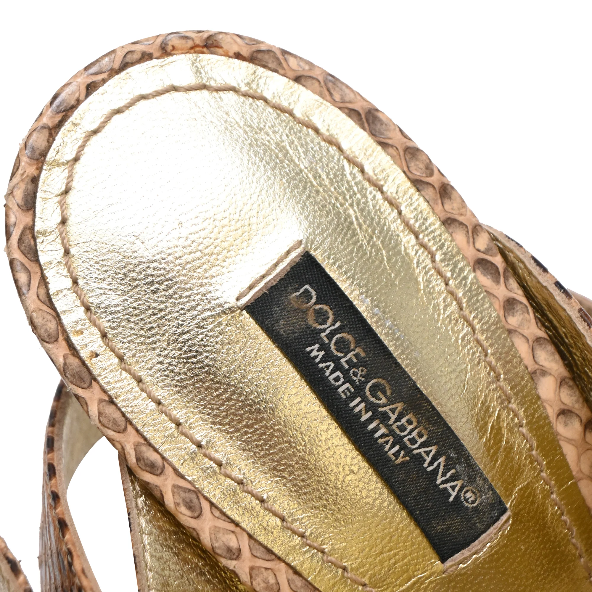 Women's Dolce & Gabbana Embossed Slingback Sandals in Animal Print Leather - Image 7