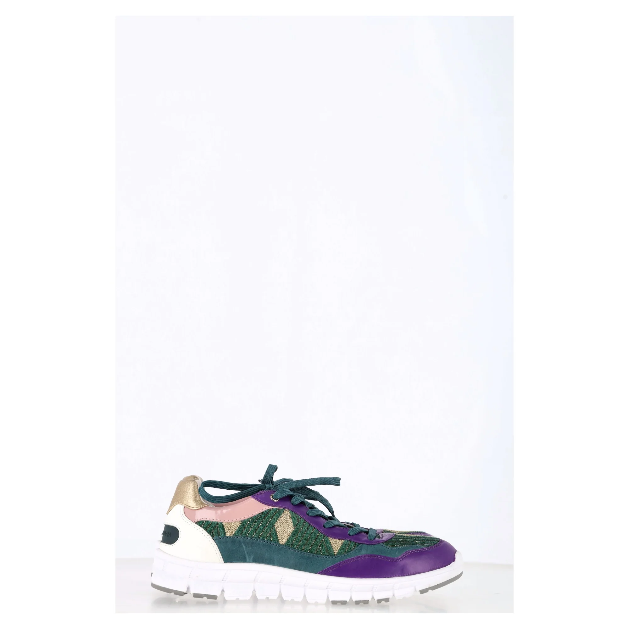 Women's Dolce & Gabbana Mardi Gras Low-Top Sneakers in Multicolor Leather and Suede - Image 10