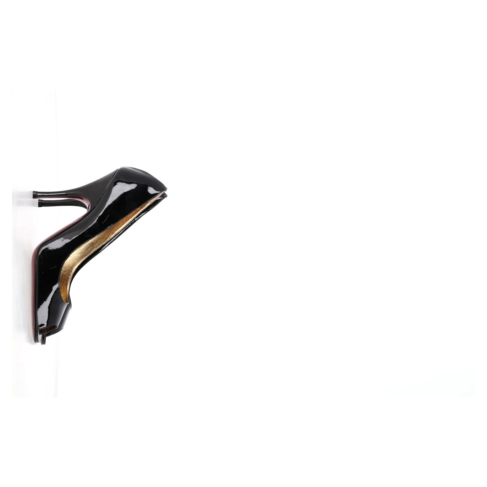 Women's Dolce & Gabbana Peep-Toe Pumps in Black Patent Leather - Image 8