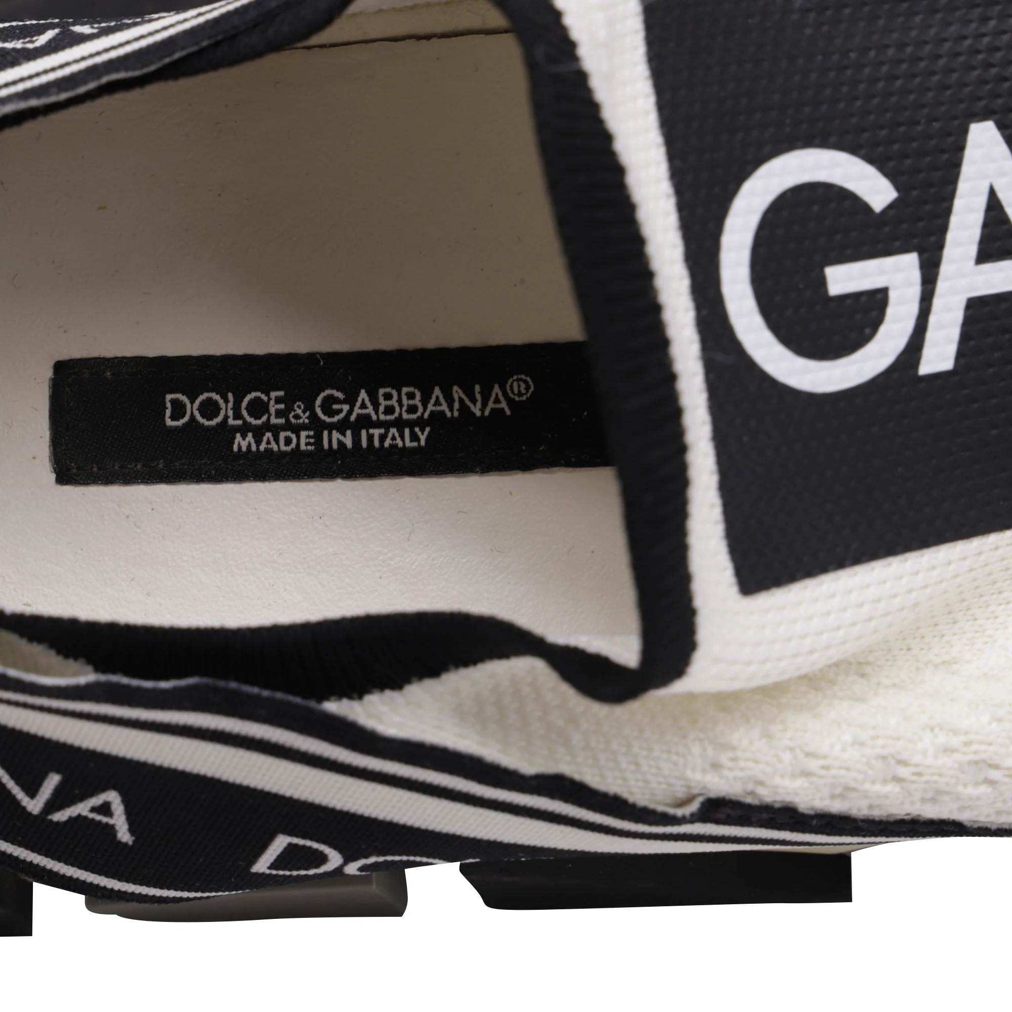 Women's Dolce & Gabbana Sorrento Slip On Sneakers in White Cotton - Image 8