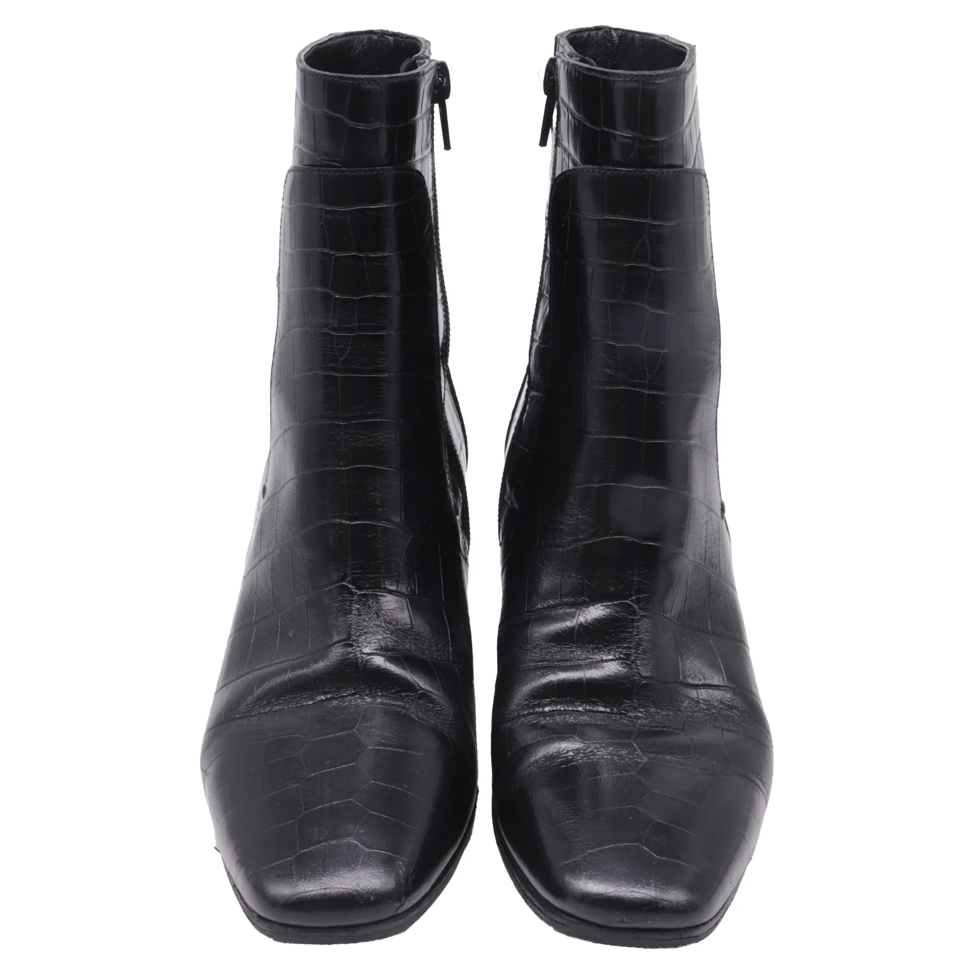 Women's Givenchy Crocodile Stamped Ankle Boots in Black Leather - Image 2