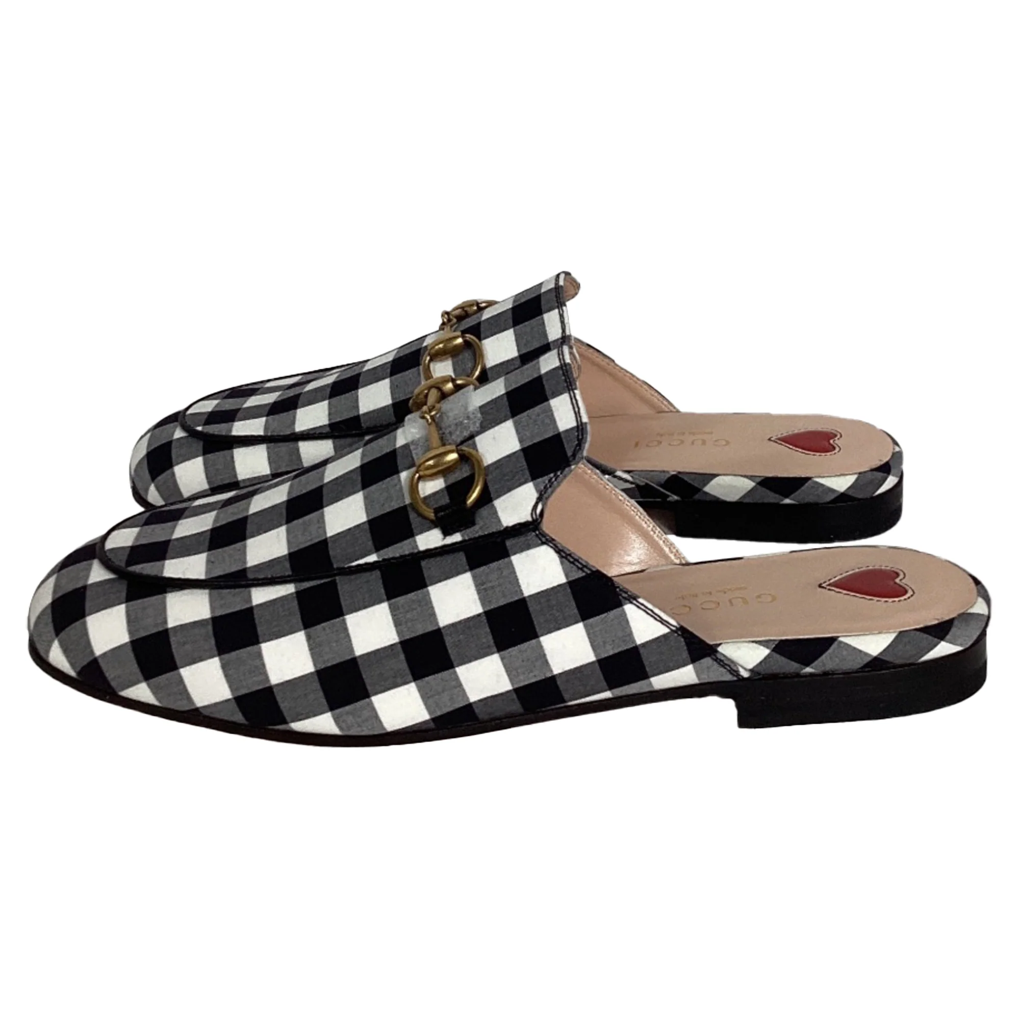 Women's Gucci Princetown Horsebit Check Mules in Multicolor Cotton - Image 4