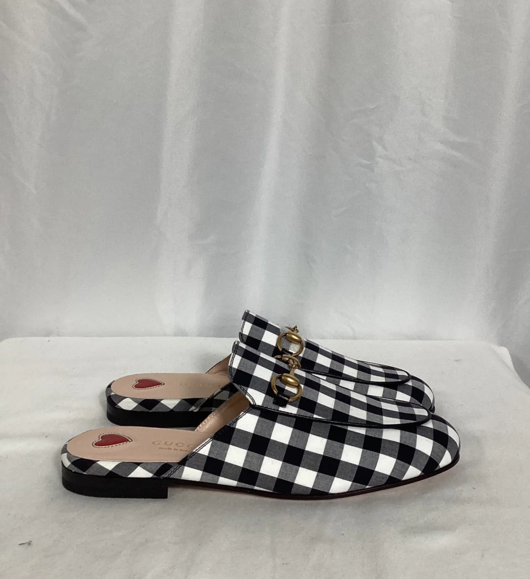 Women's Gucci Princetown Horsebit Check Mules in Multicolor Cotton - Image 8