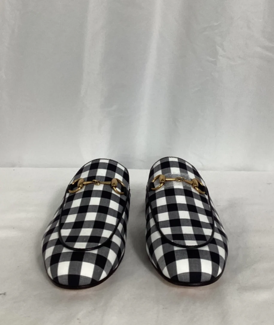 Women's Gucci Princetown Horsebit Check Mules in Multicolor Cotton - Image 9