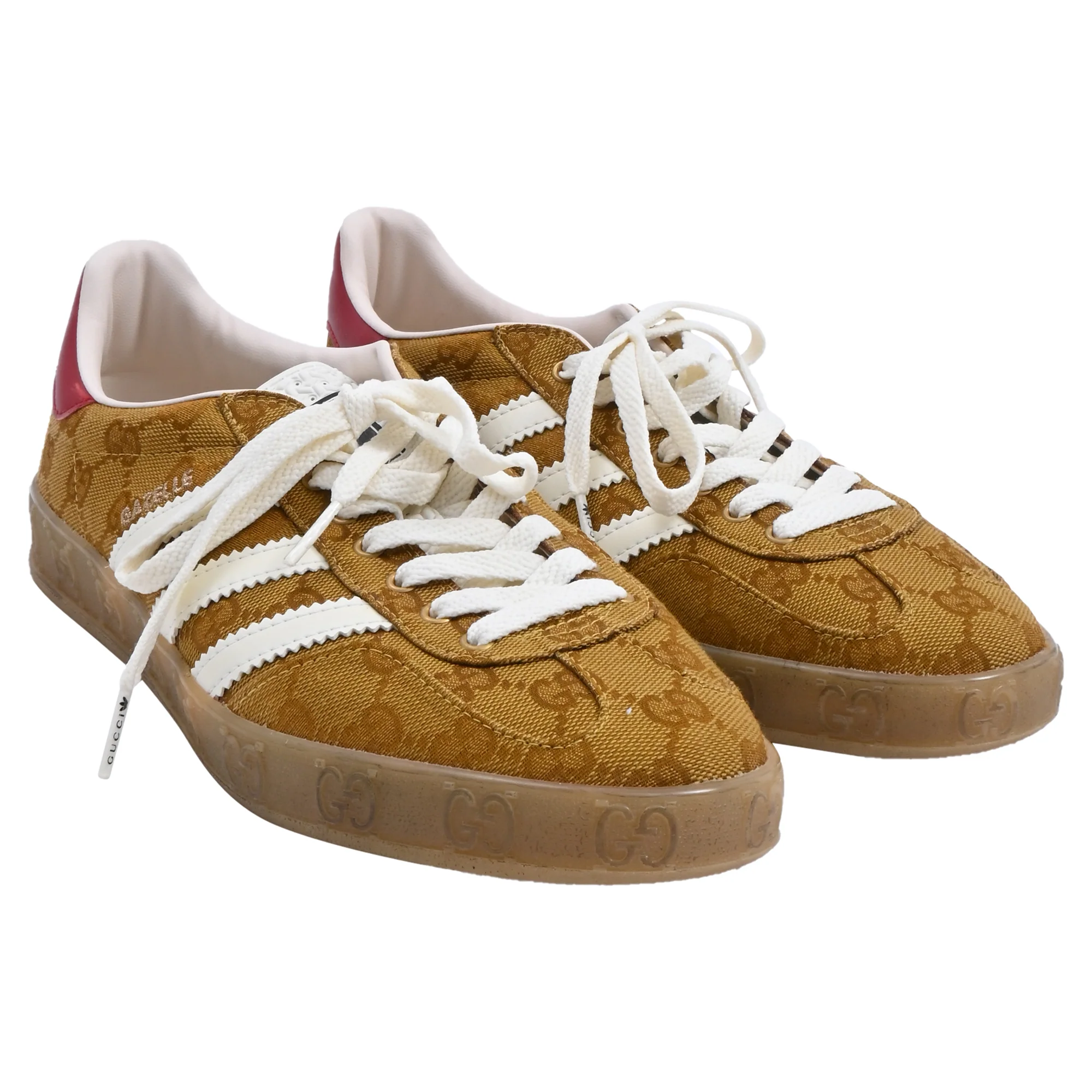 Men's Gucci x Adidas Gazelle GG Monogram Sneakers in Brown Canvas - Image 4