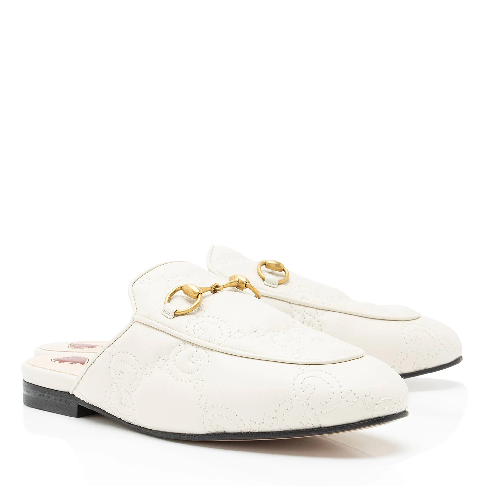 Women's Gucci GG Matelasse Leather Princetown Mules - Size 6.5 / 36.5 - Image 2