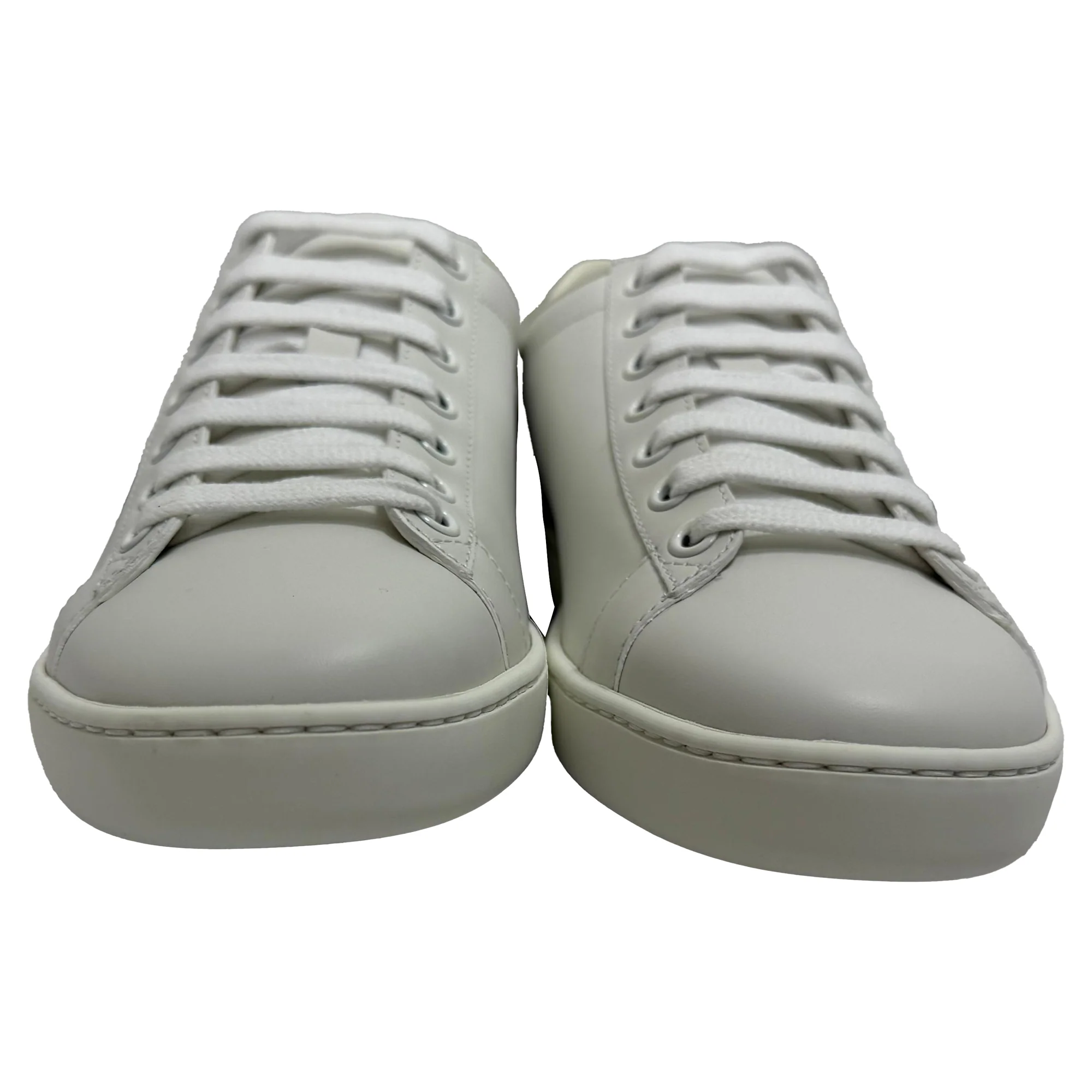 Women's Gucci Interlocking G Perforated Ace Sneakers in White Calfskin Leather - Image 2