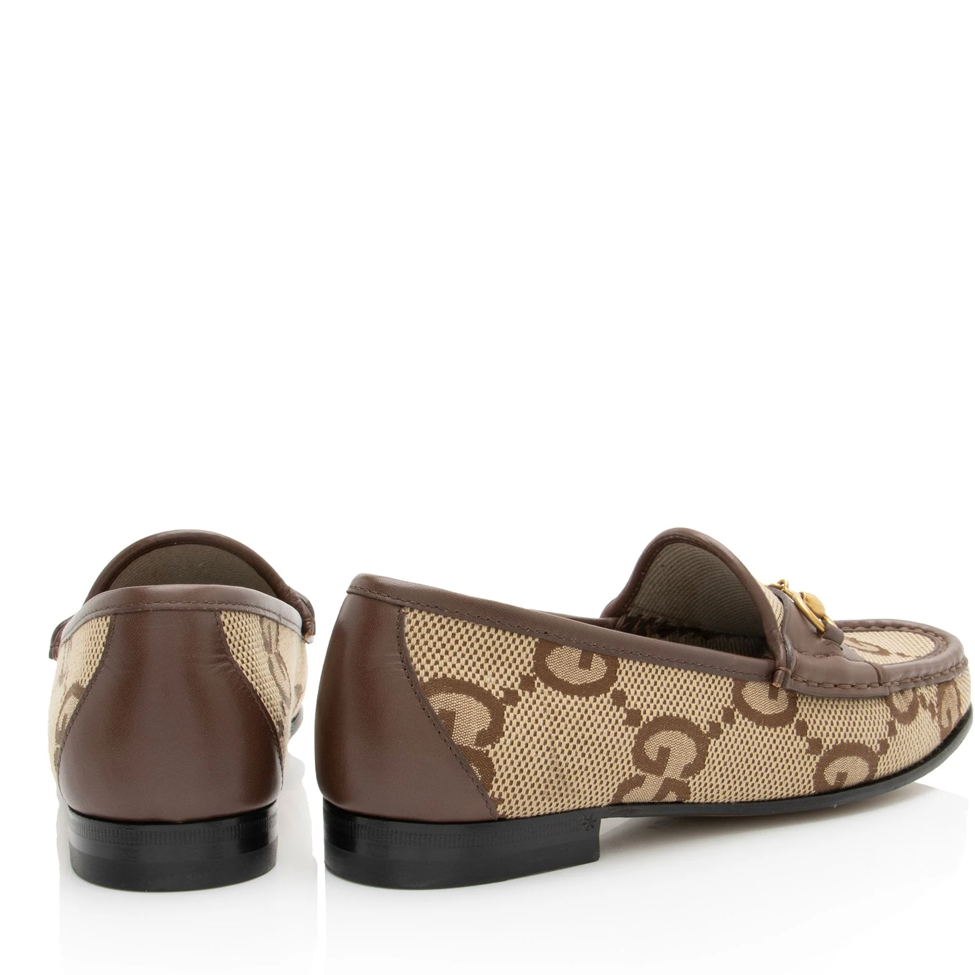 Women's Gucci Jumbo GG Canvas Horsebit Jordaan Loafers - Size 7 / 37 - Image 3