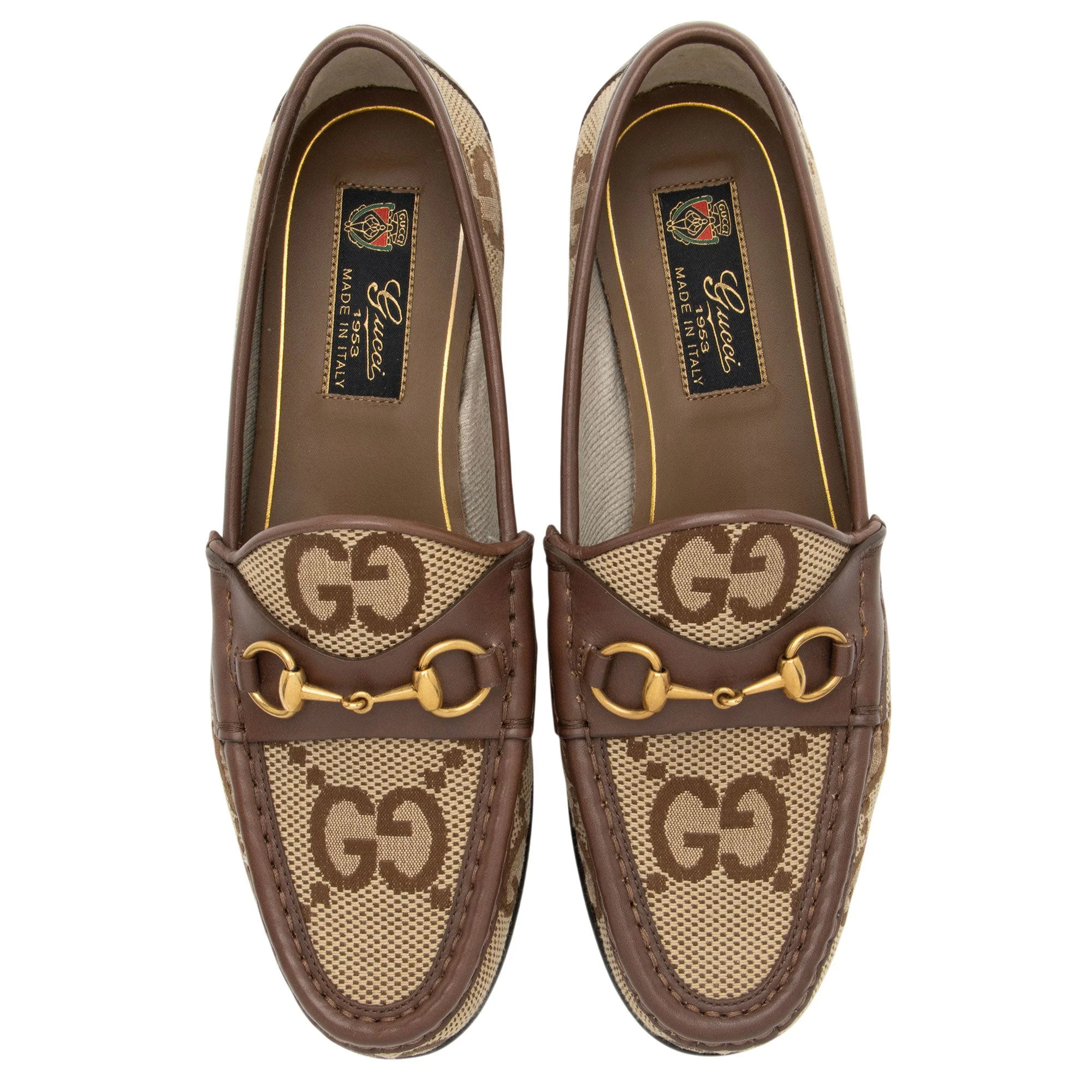 Women's Gucci Jumbo GG Canvas Horsebit Jordaan Loafers - Size 7 / 37 - Image 4
