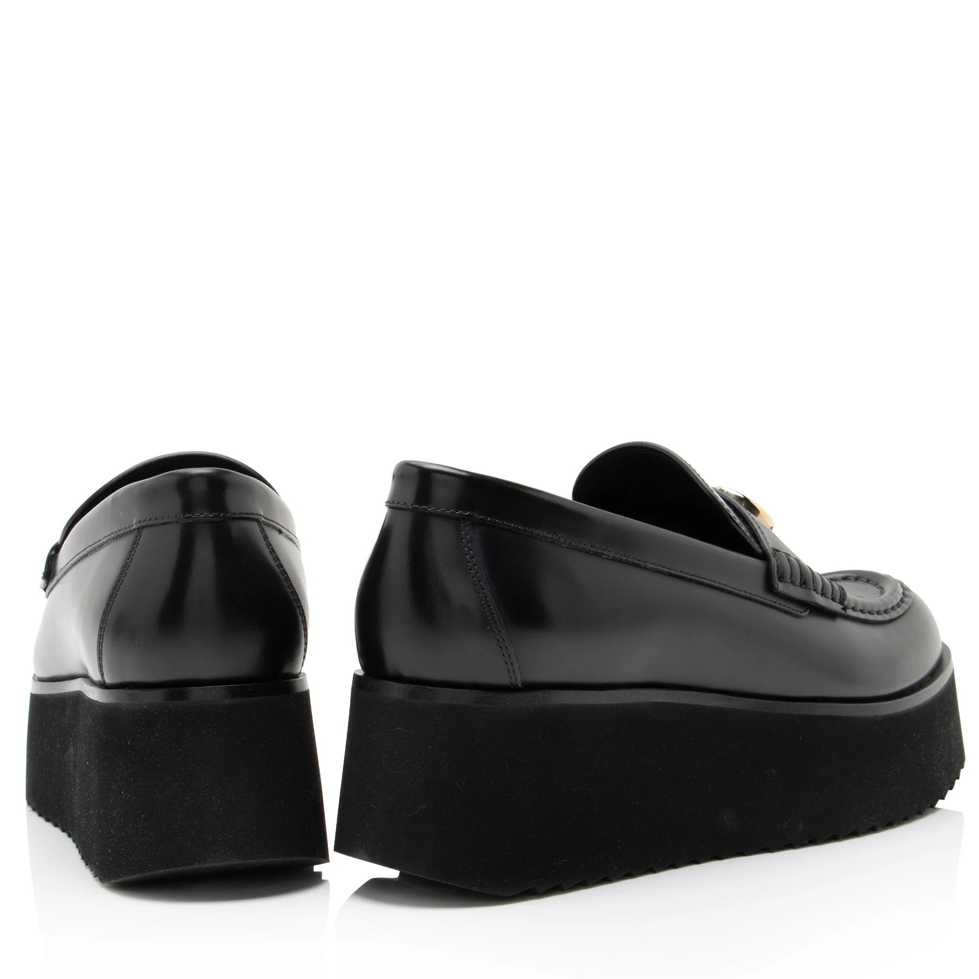 Women's Gucci Shiny Calfskin GG Creeper Platform Loafers - Size 9 / 39 - Image 3