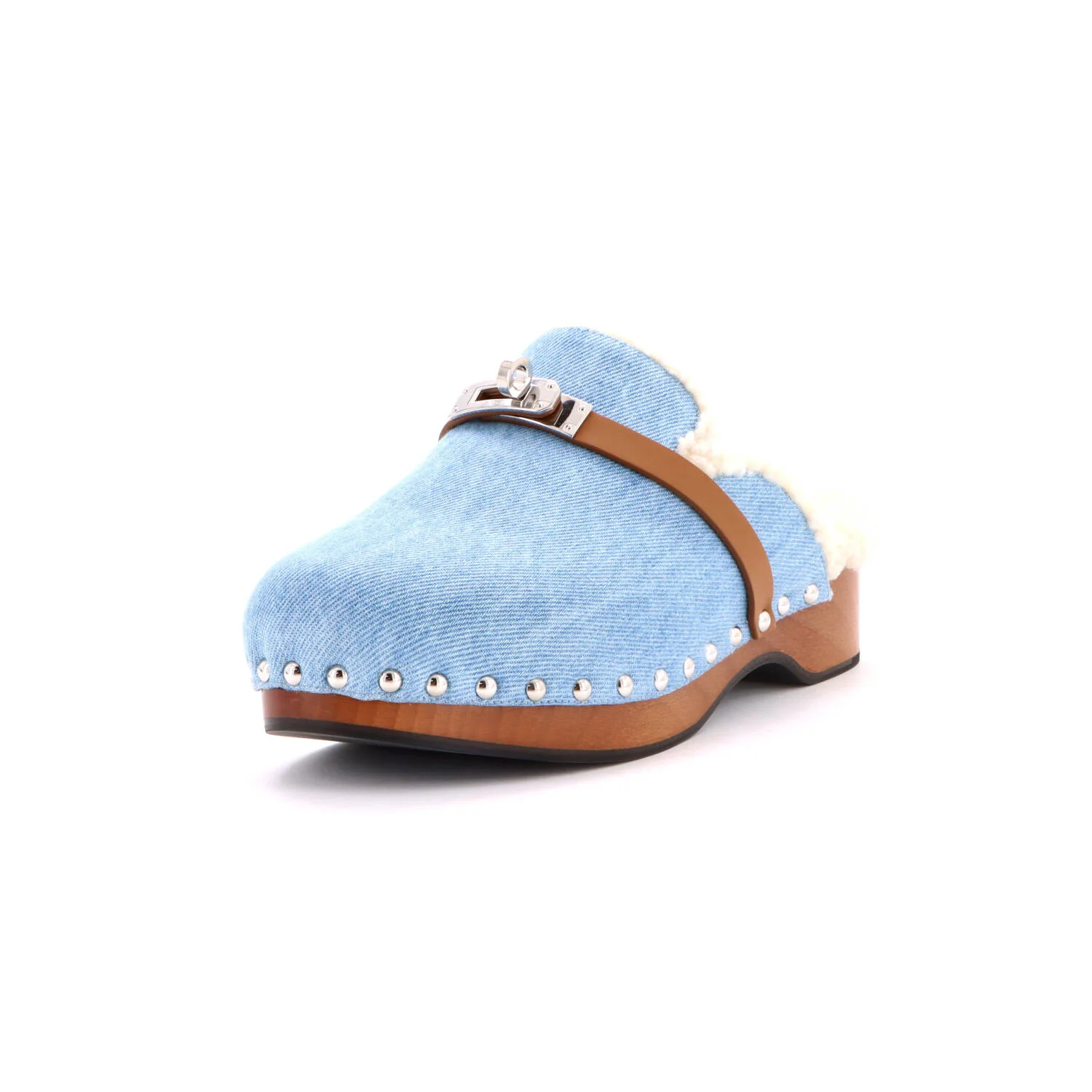 Women's Carlotta Mules Denim with Shearling