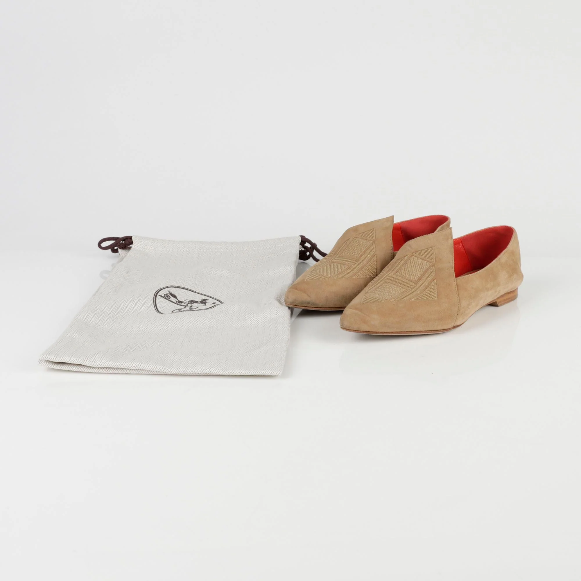 Women's Logo Embroidered Babouche Flat Shoes