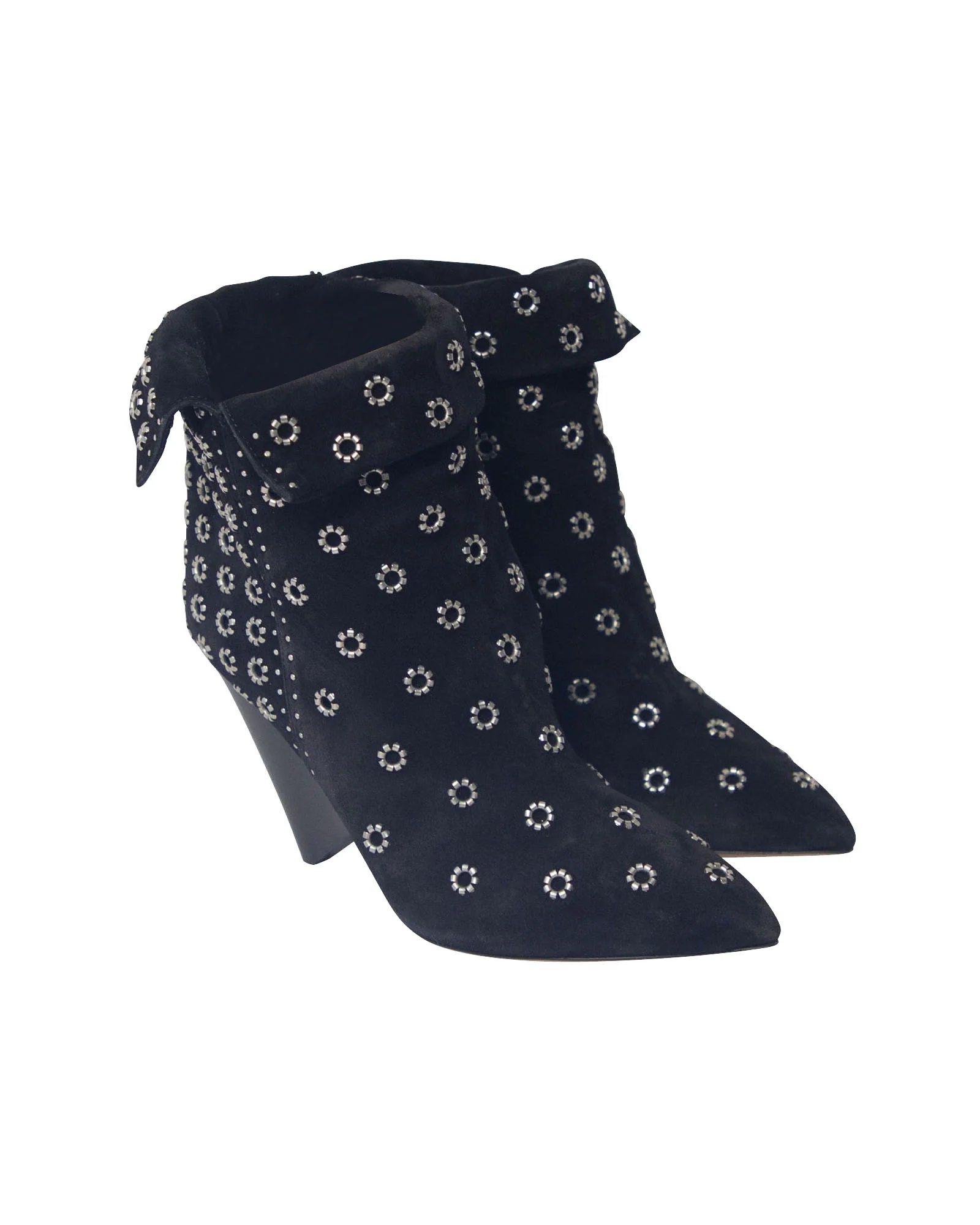 Women's Isabel Marant Lakky 90 Eyelet Boots in Black Suede - Image 3