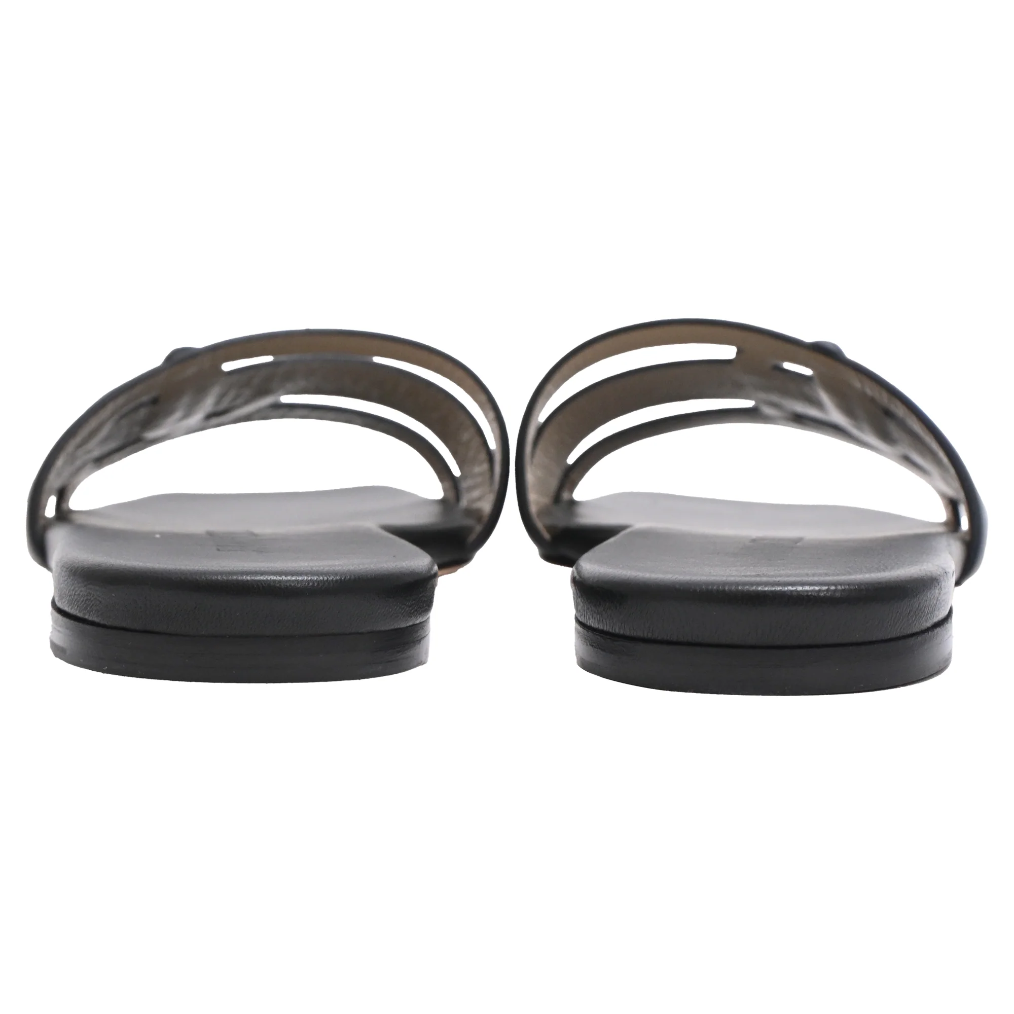 Women's Jimmy Choo Laran Flat Slides in Black Leather - Image 4
