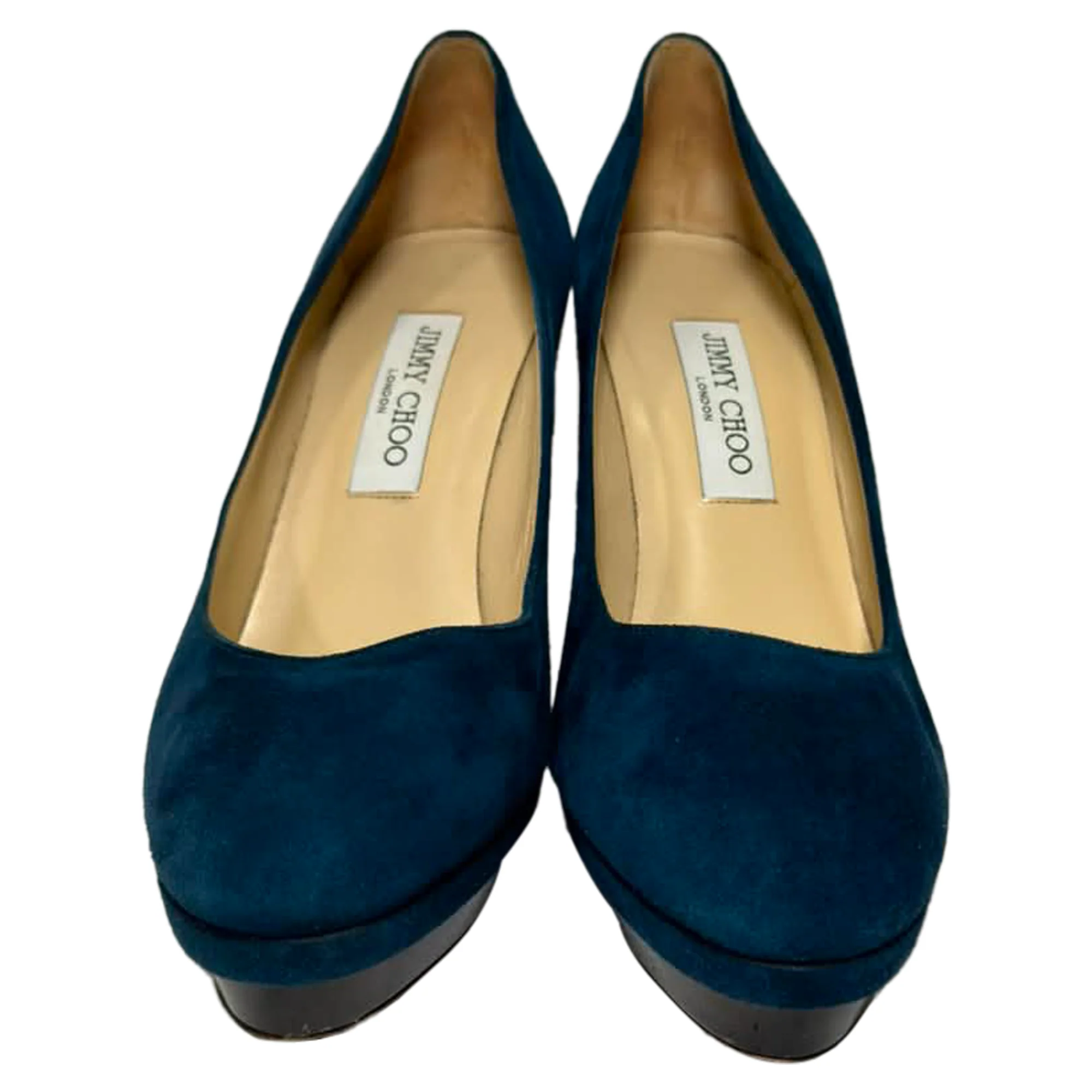 Women's Jimmy Choo Platform Pumps in Blue Suede - Image 2
