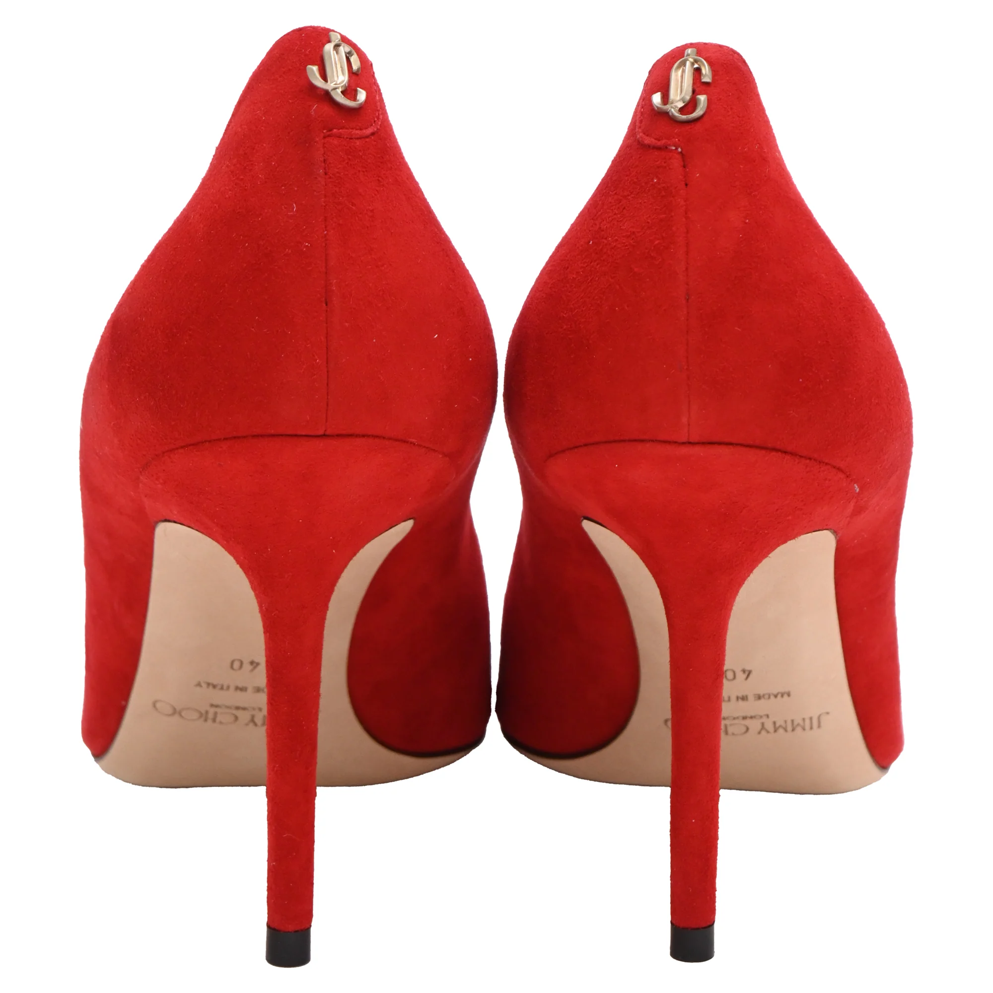 Women's Jimmy Choo Pointed-Toe Pumps in Red Suede - Image 4
