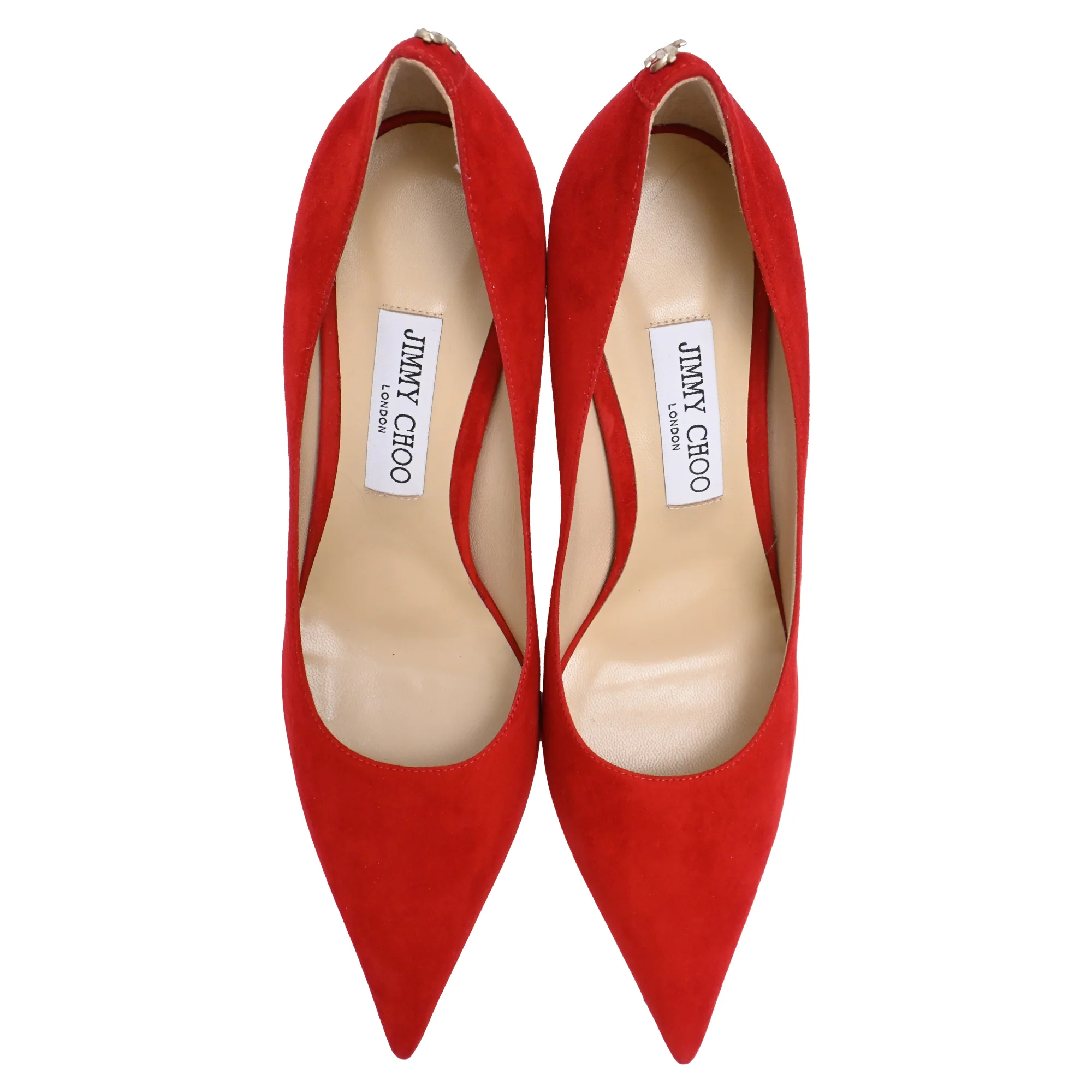 Women's Jimmy Choo Pointed-Toe Pumps in Red Suede - Image 5