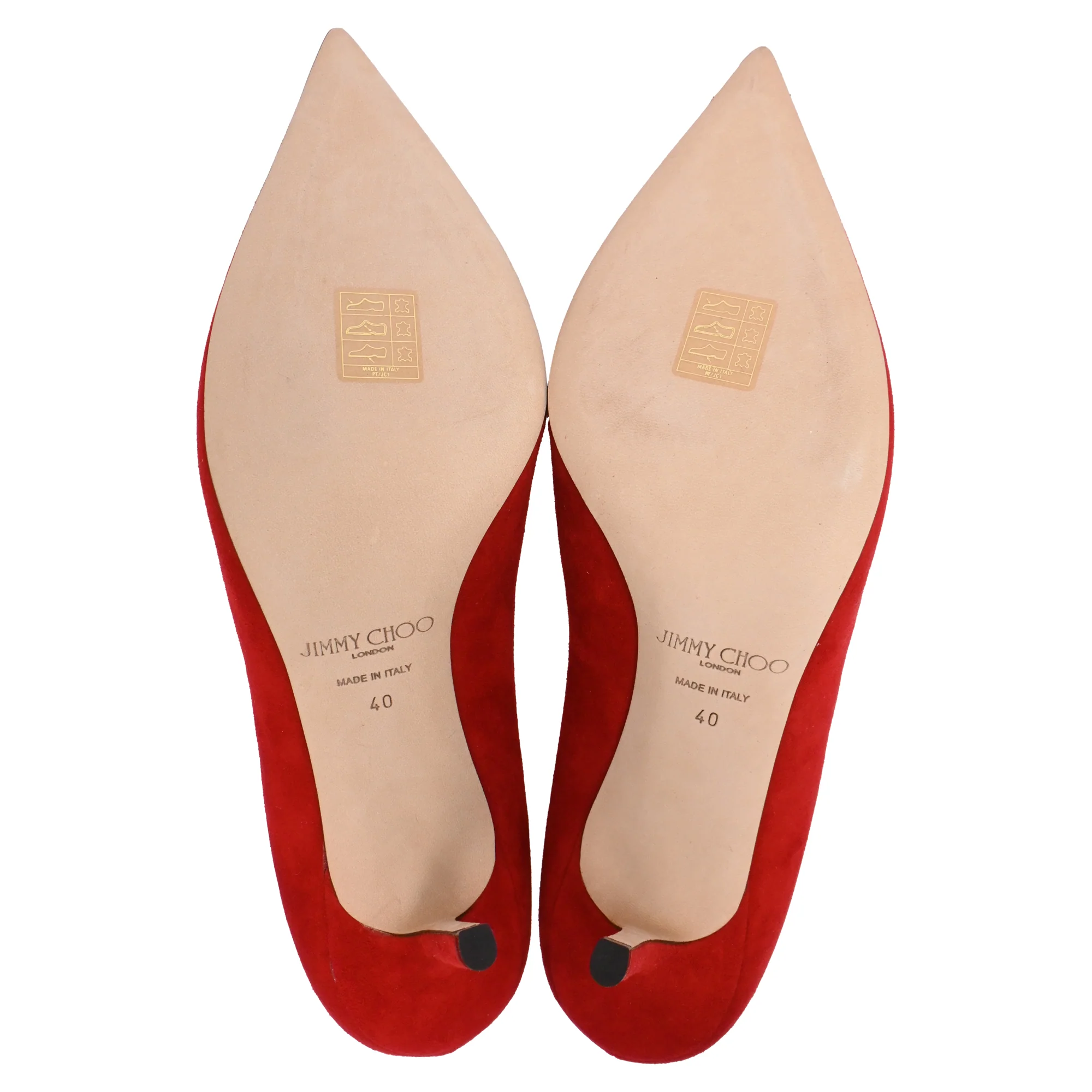 Women's Jimmy Choo Pointed-Toe Pumps in Red Suede - Image 6