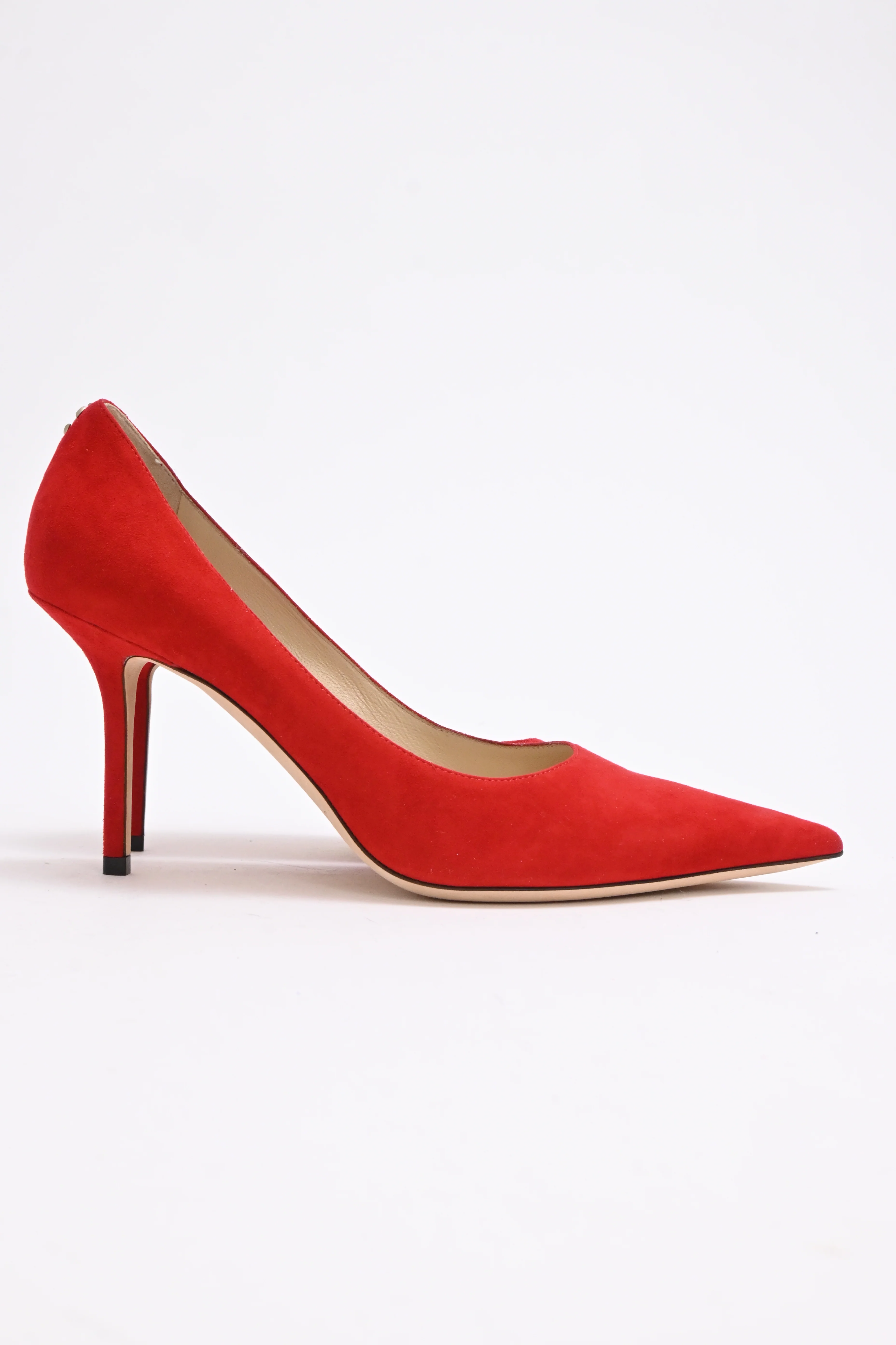 Women's Jimmy Choo Pointed-Toe Pumps in Red Suede - Image 8