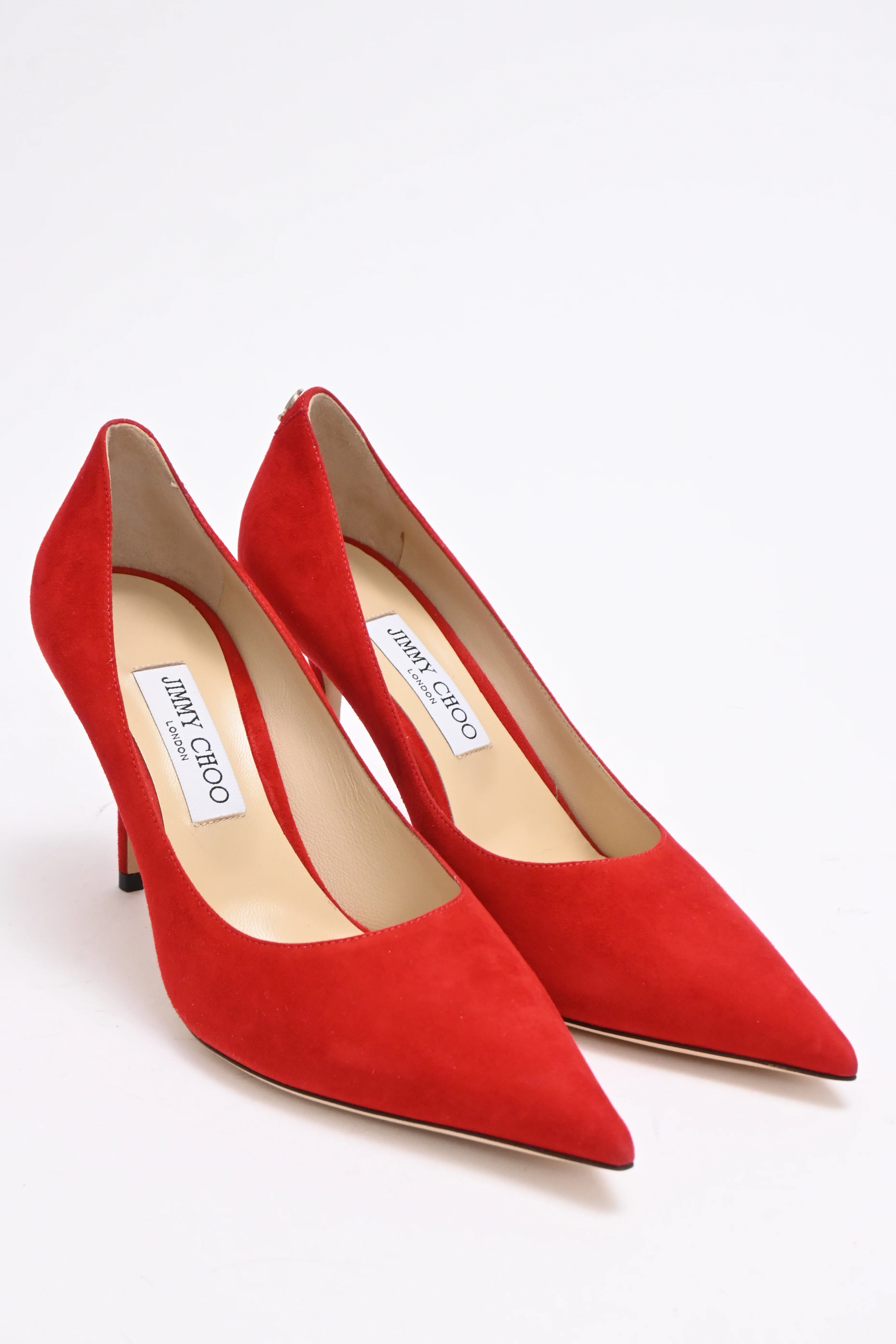 Women's Jimmy Choo Pointed-Toe Pumps in Red Suede - Image 9