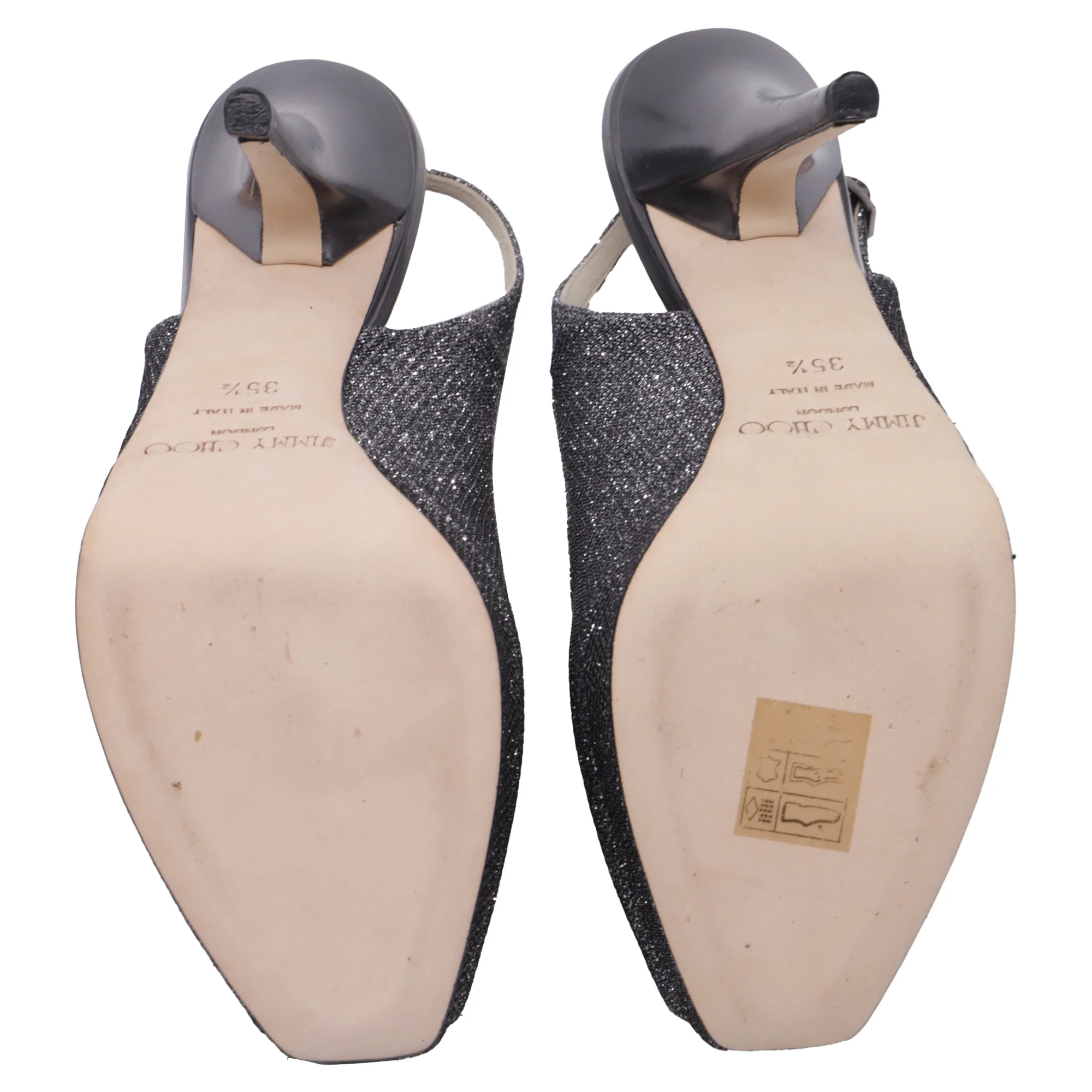 Women's Jimmy Choo Slingback Peep toe Pumps in Silver Glitter - Image 8