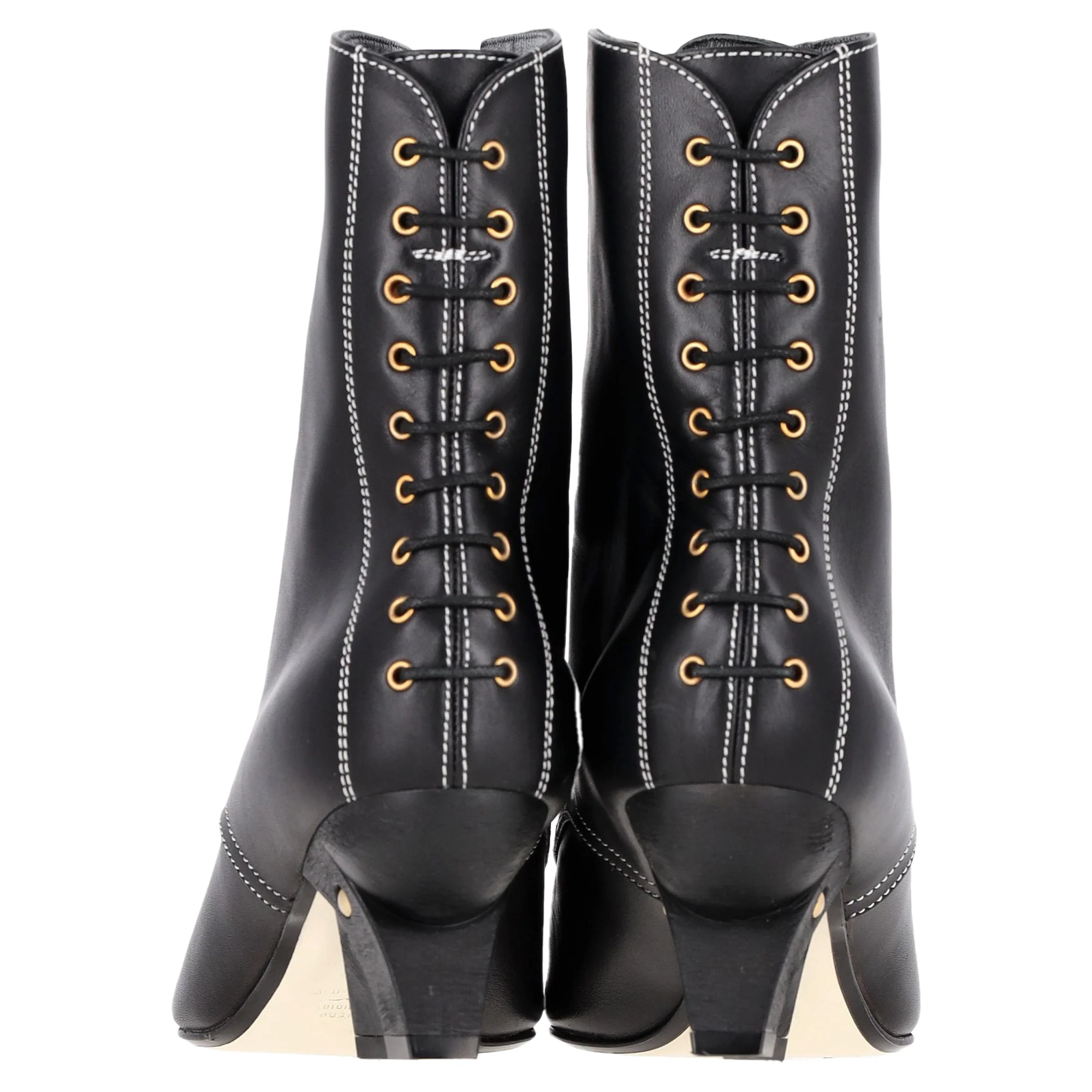 Women's Loewe Ankle Lace-Up Boots in Black Leather - Image 5
