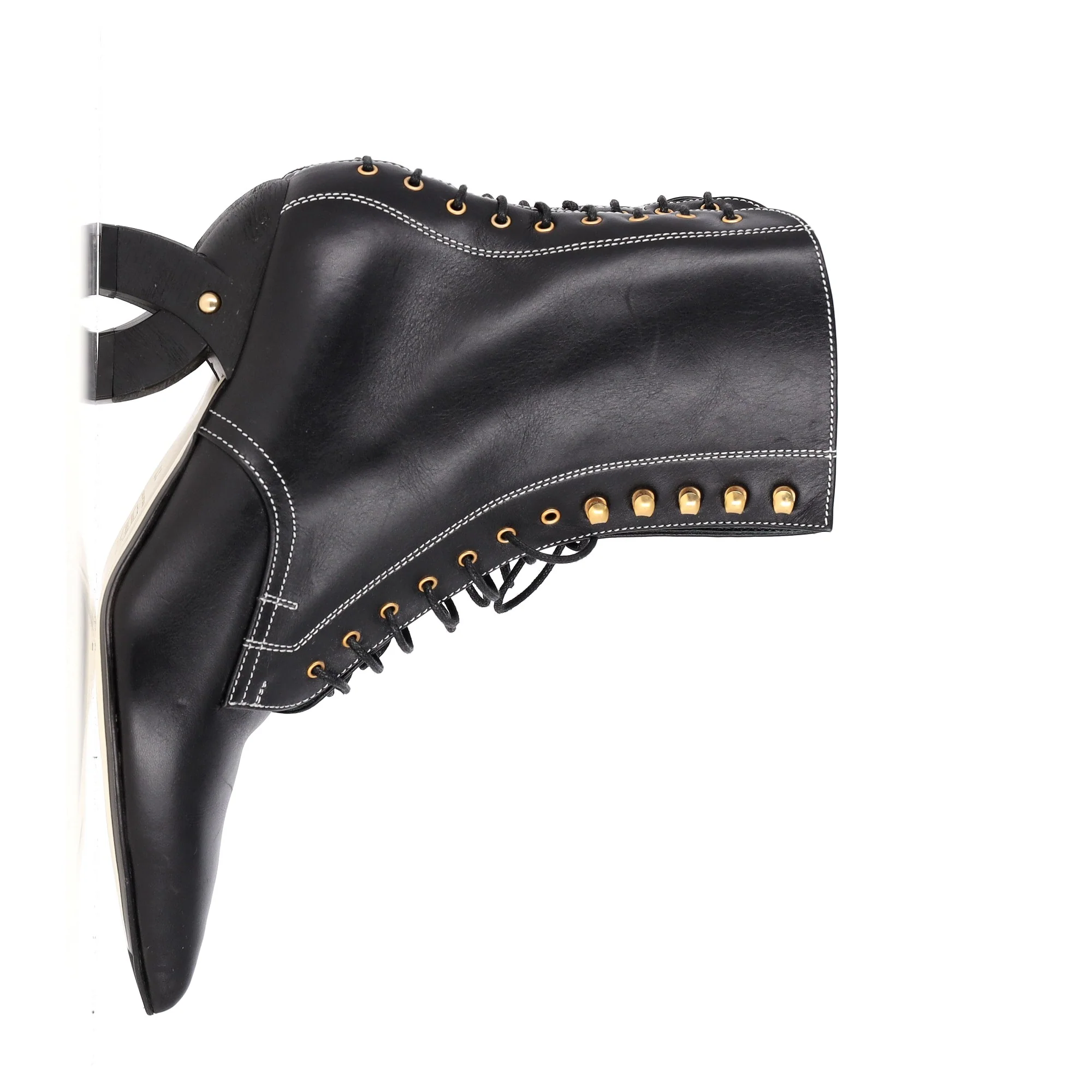 Women's Loewe Ankle Lace-Up Boots in Black Leather - Image 7