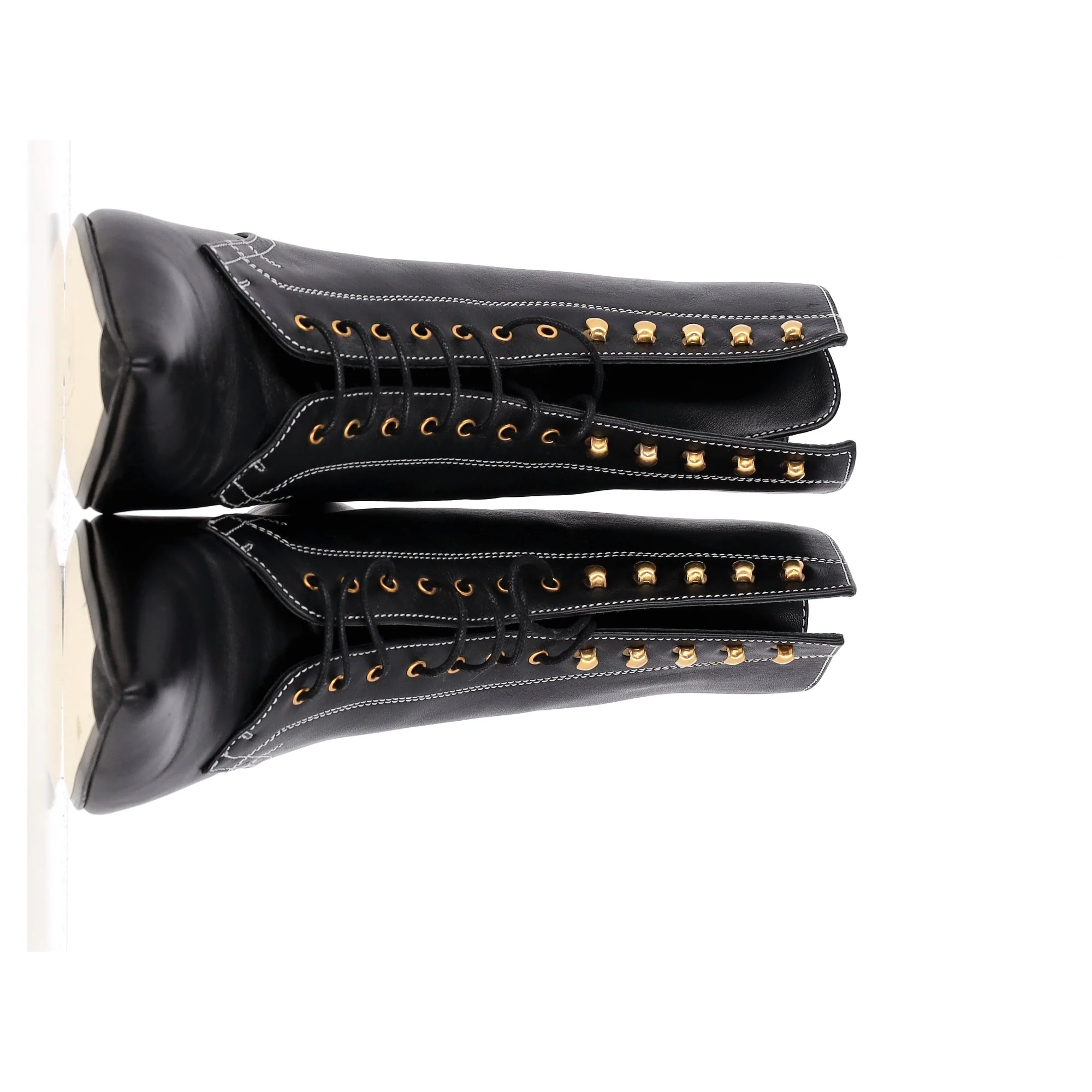 Women's Loewe Ankle Lace-Up Boots in Black Leather - Image 9
