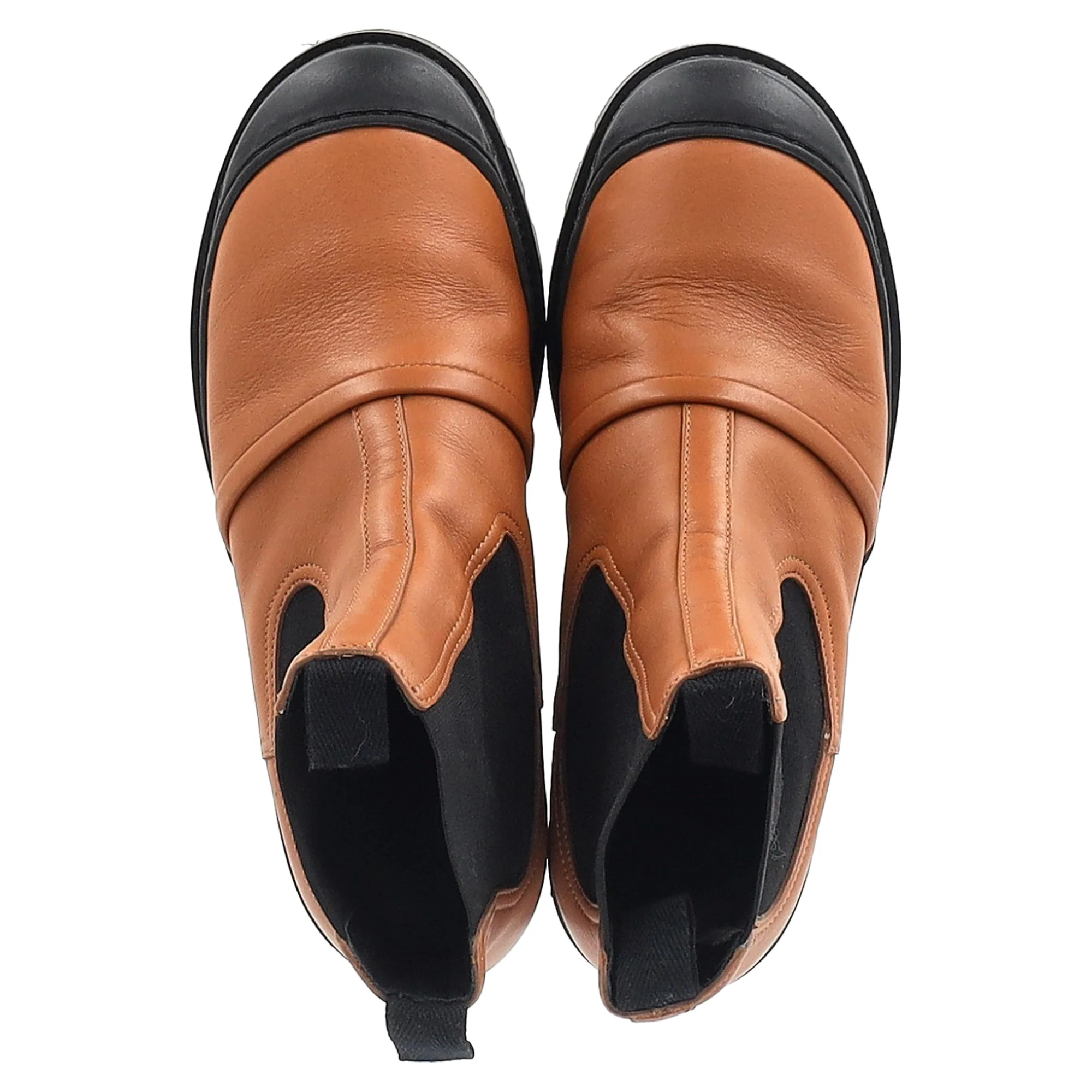 Women's Loewe Chelsea Boots in Tan Leather - Image 3