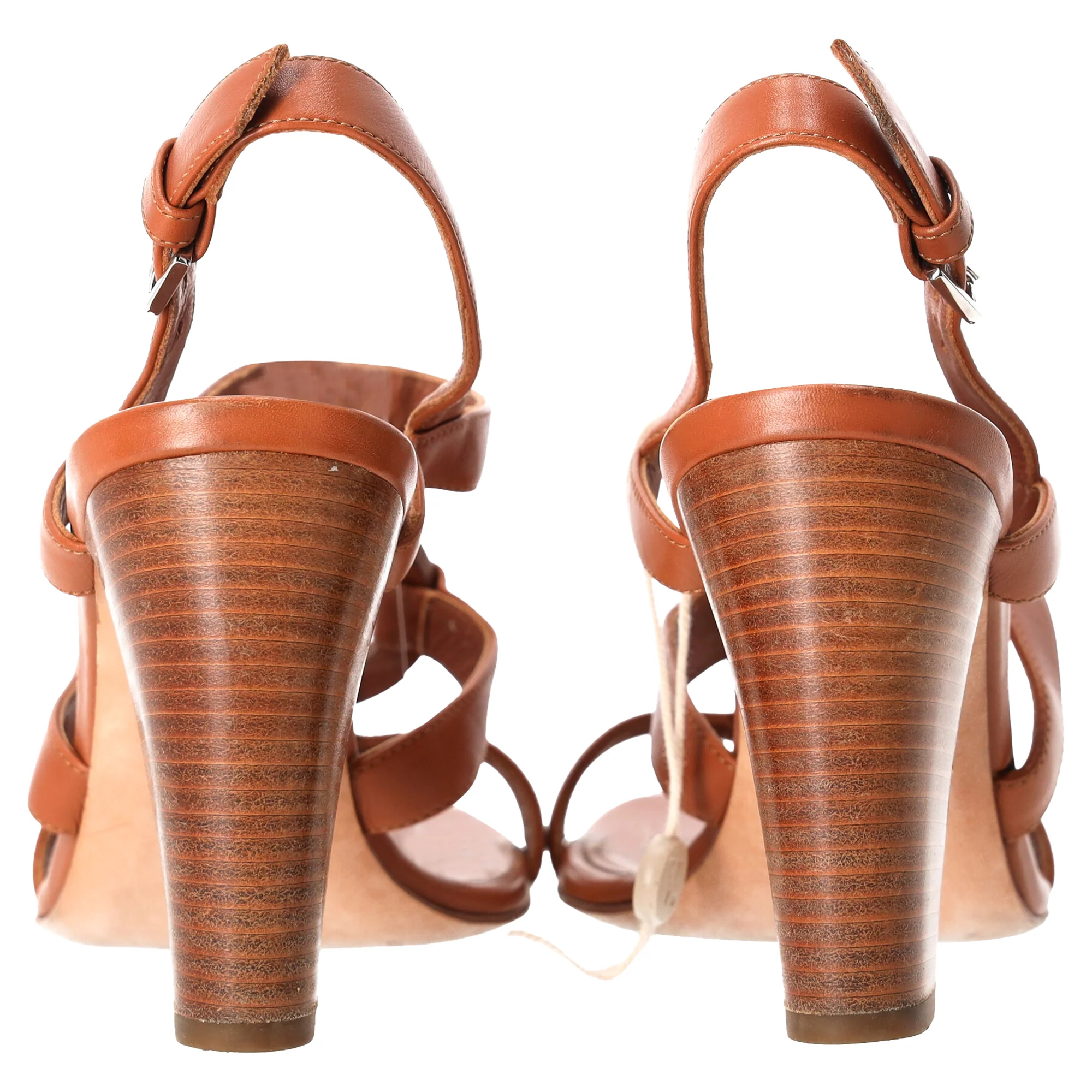 Women's Loro Piana Ankle Strap Sandals in Brown Leather - Image 3