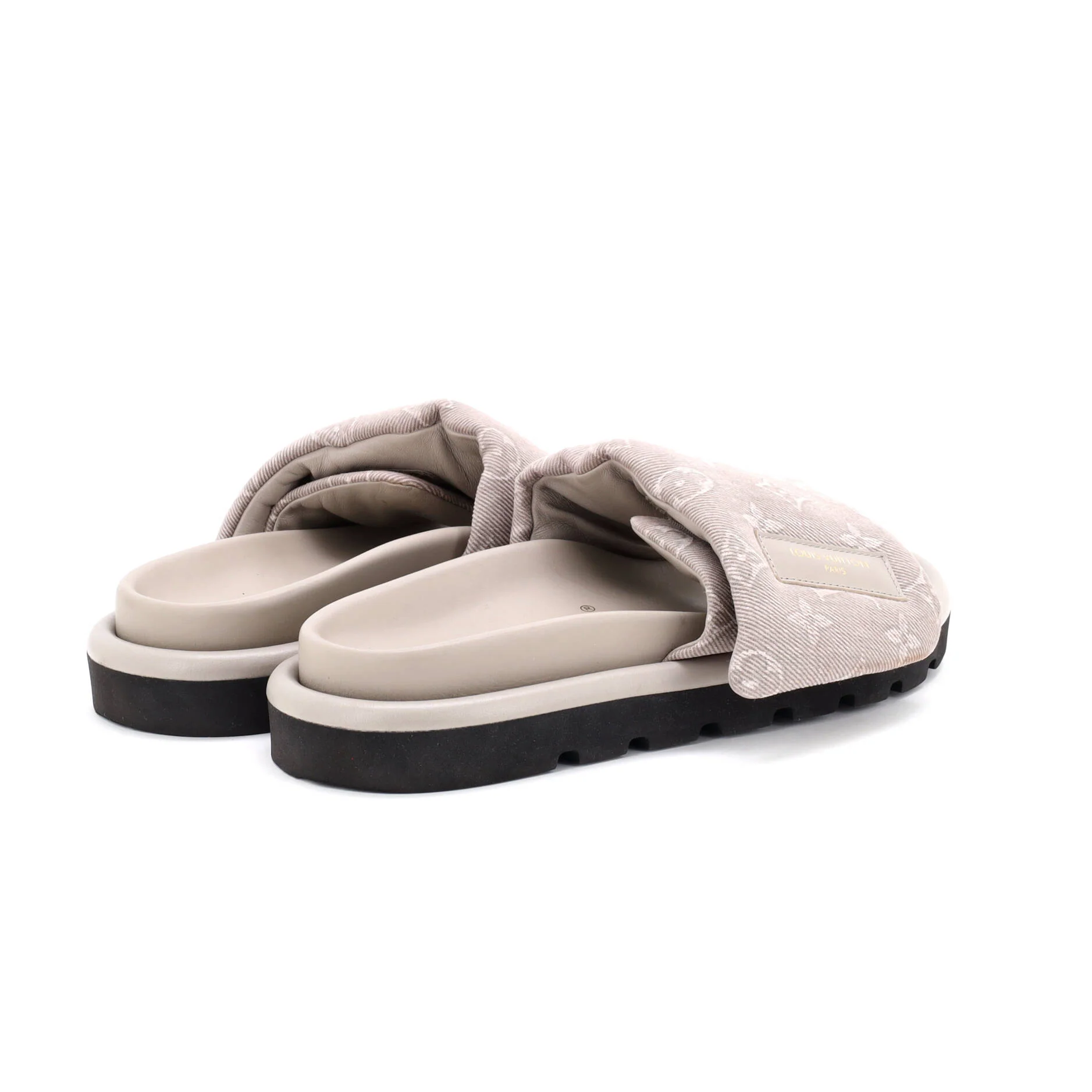 Women's Pool Pillow Comfort Mule Sandals Monogram Denim - Image 3