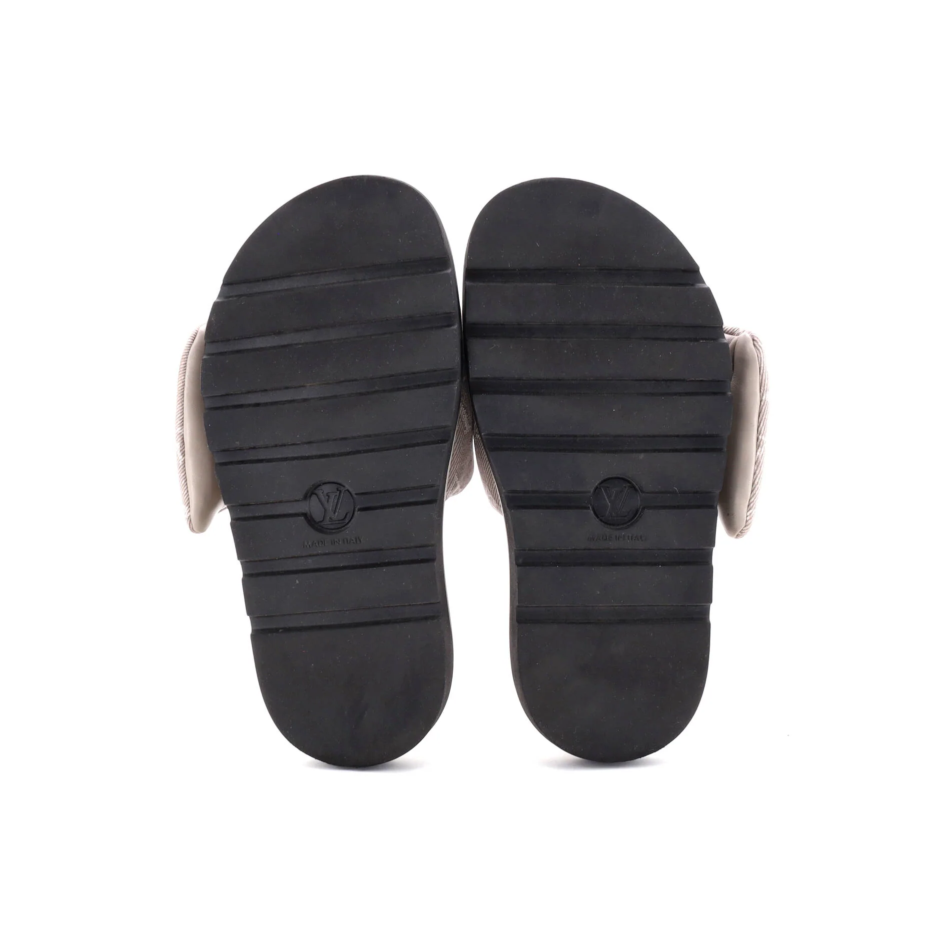 Women's Pool Pillow Comfort Mule Sandals Monogram Denim - Image 4
