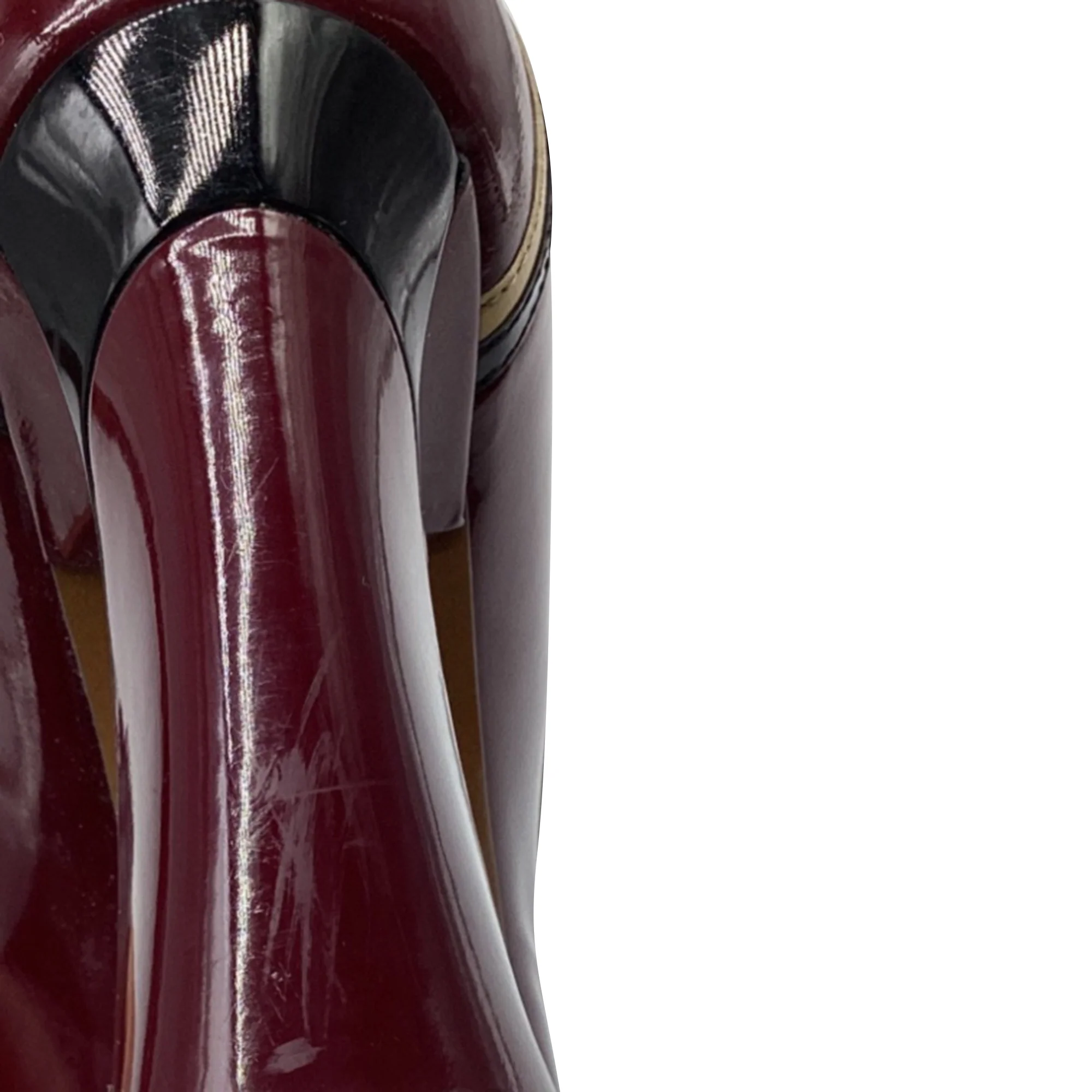 Women's Marni Two Tone Pumps in Burgundy Leather - Image 10