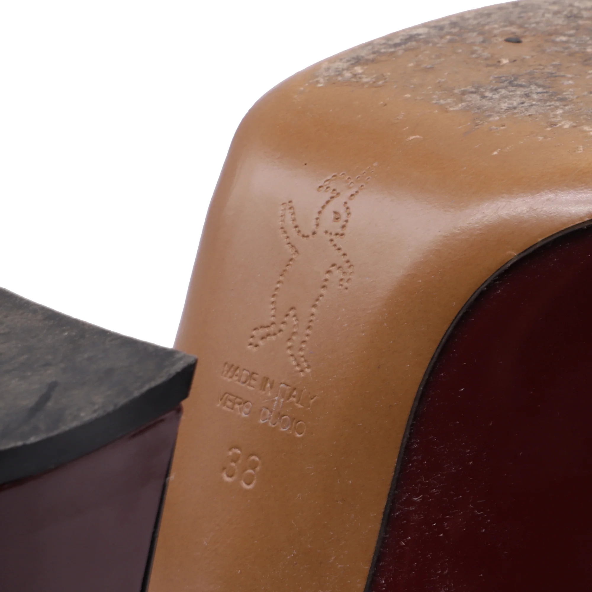 Women's Marni Two Tone Pumps in Burgundy Leather - Image 7
