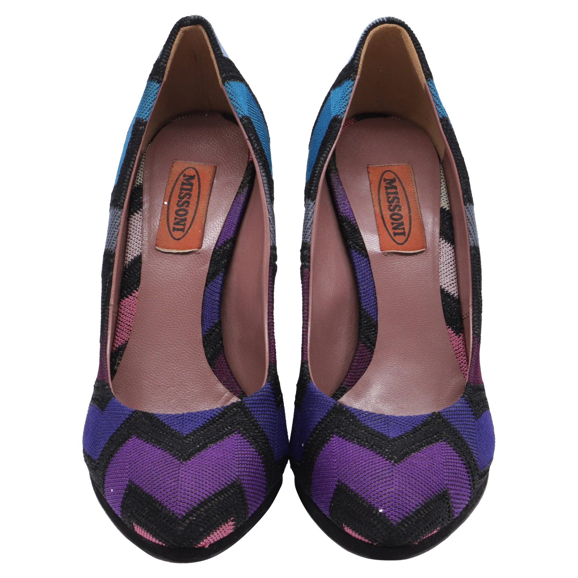 Women's Missoni Zig Zag Print Pumps in Multicolor Canvas - Image 2