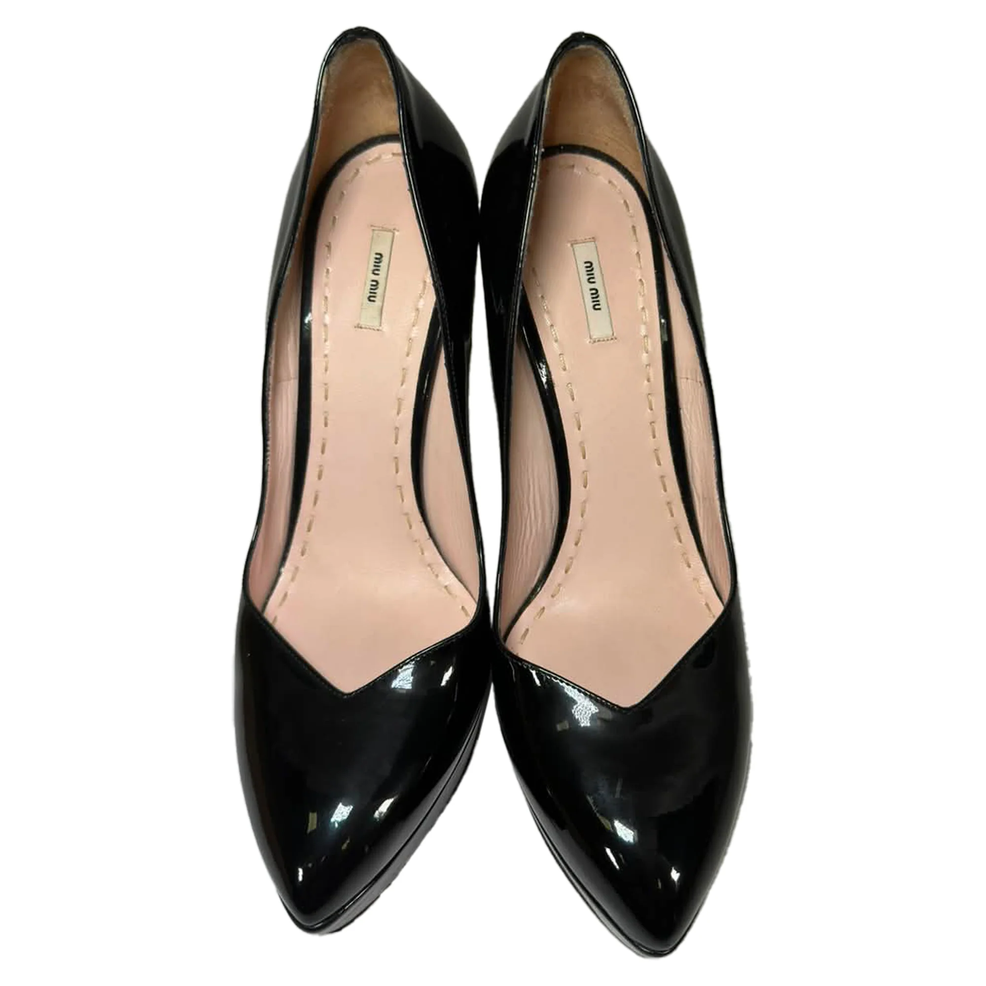Women's Miu Miu Platform Pumps in Black Patent Leather - Image 5