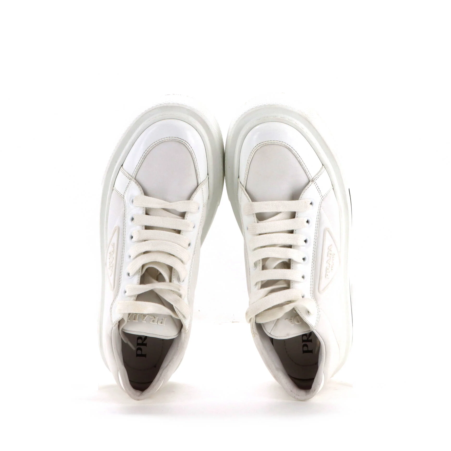Women's Macro Logo Sneakers Re-Nylon and Leather - Image 2