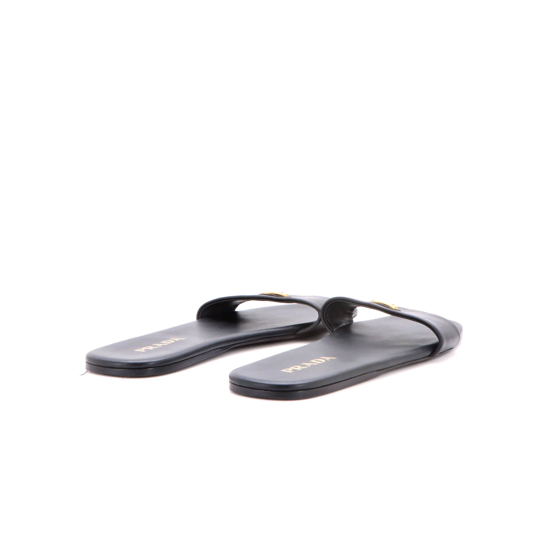Women's Triangle Logo Slide Sandals Nappa Leather - Image 3