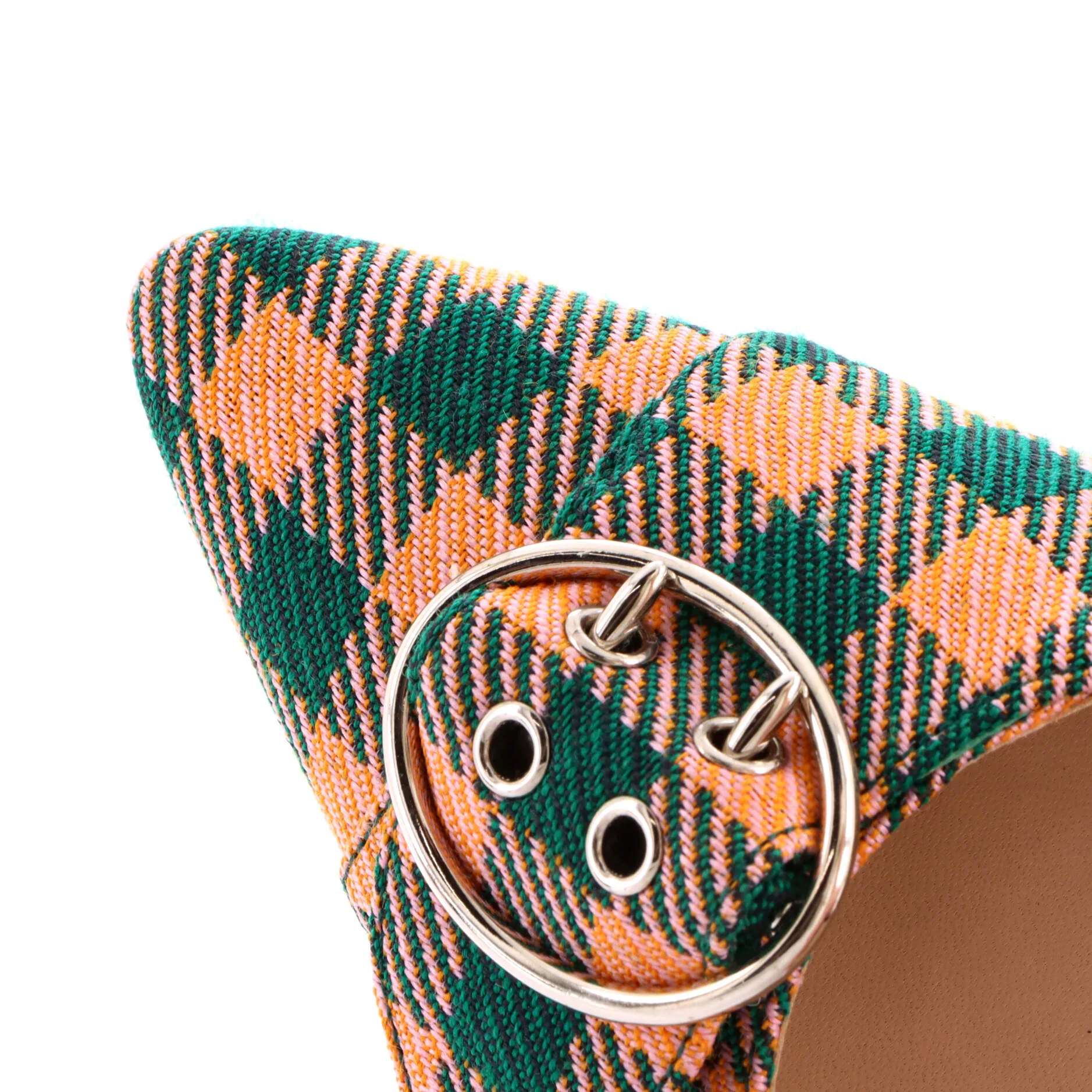 Women's Buckle Slingback Pumps Printed Fabric - Image 5