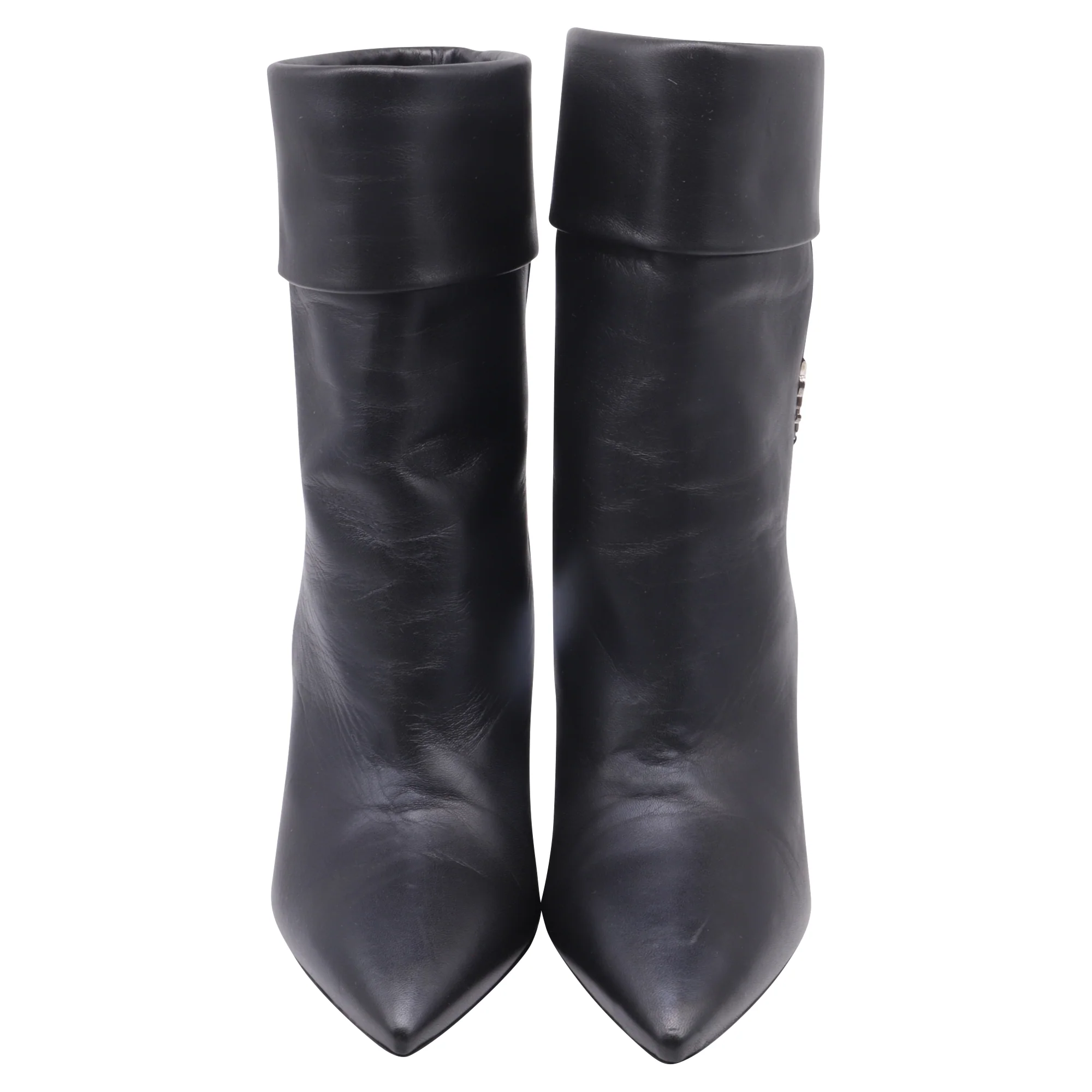 Women's Saint Laurent Niki 85 Wedge Ankle Boots in Black Leather - Image 3