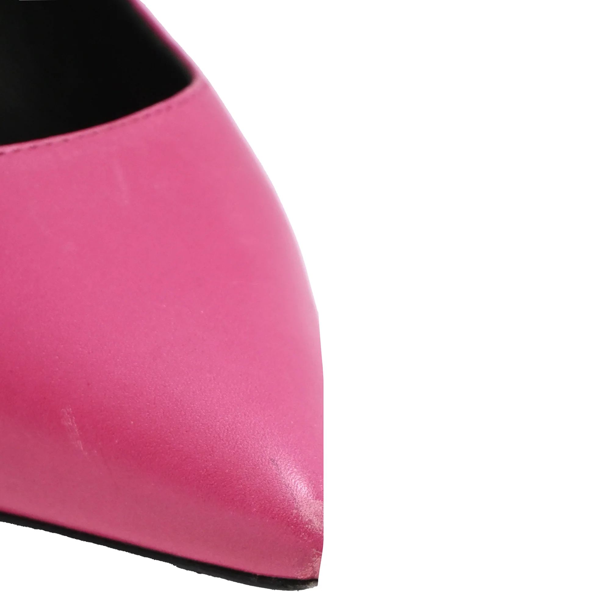Women's Saint Laurent Pointed Toe Pumps in Pink Leather - Image 8