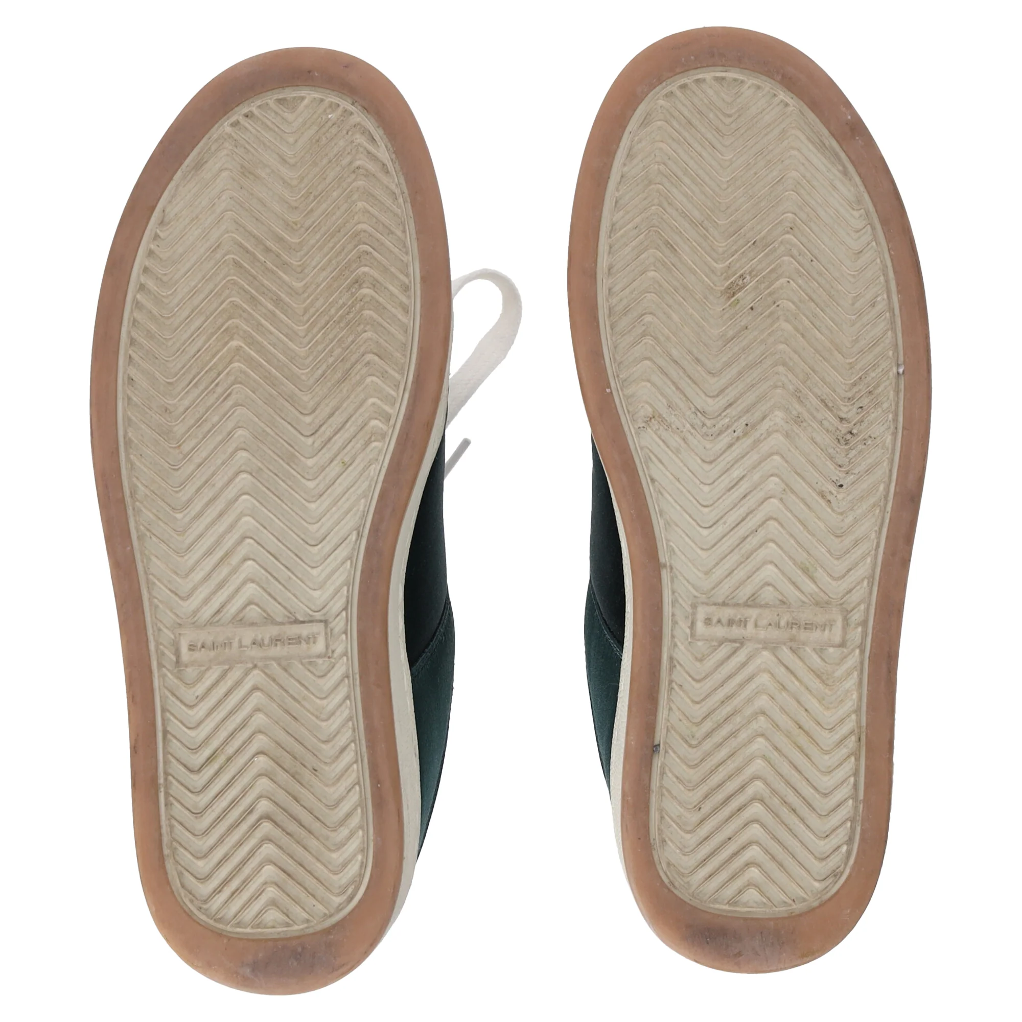 Women's Saint Laurent SL/61 Low-Top Sneakers in Green Satin - Image 6