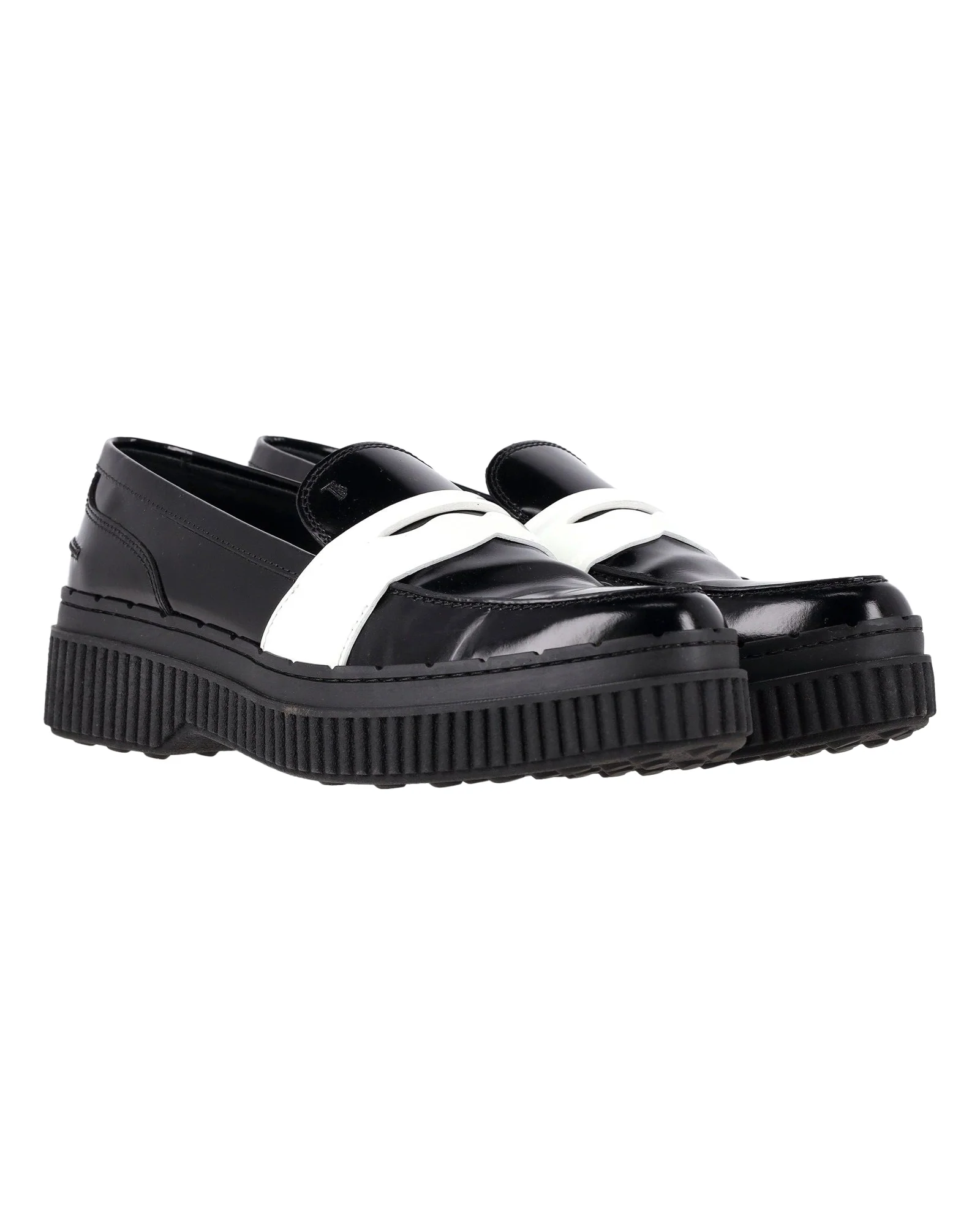 Women's Tod's Platform Penny Loafers in Black Leather - Image 4