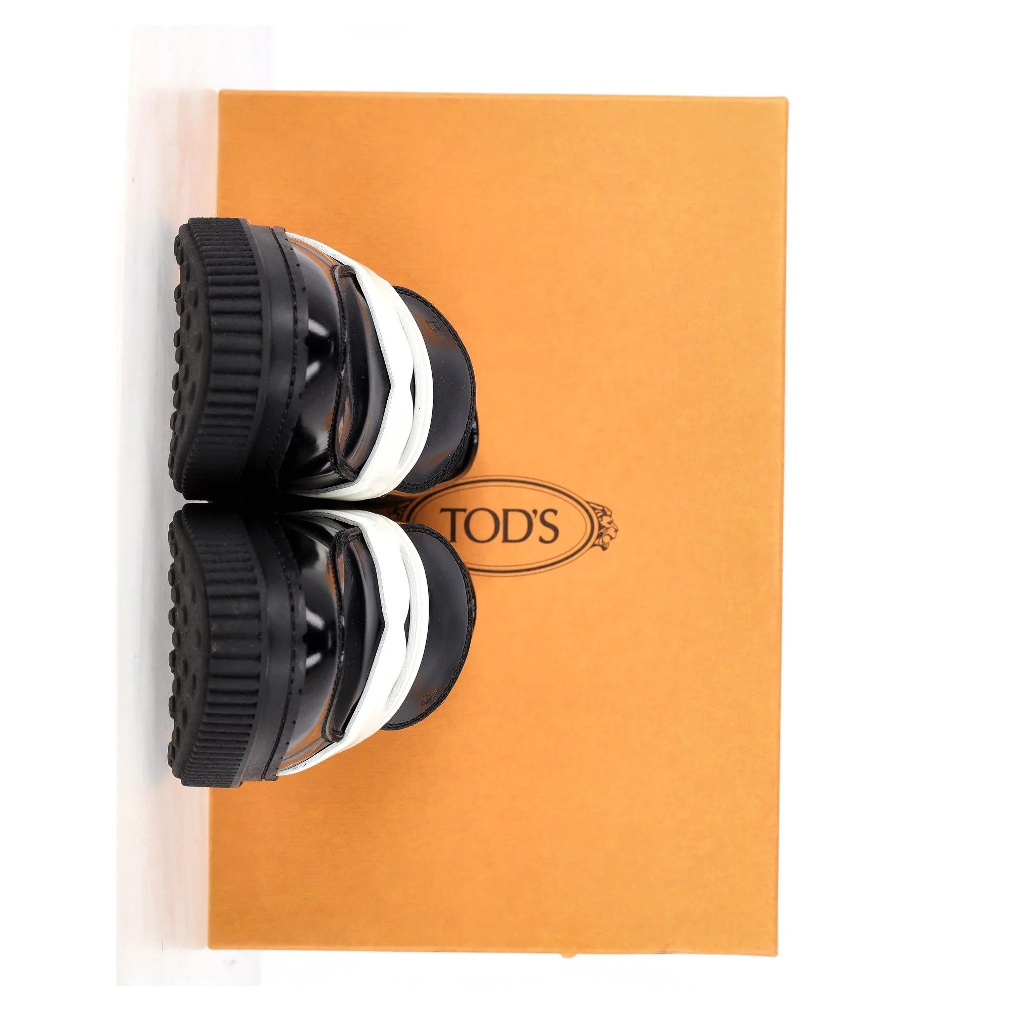 Women's Tod's Platform Penny Loafers in Black Leather - Image 8
