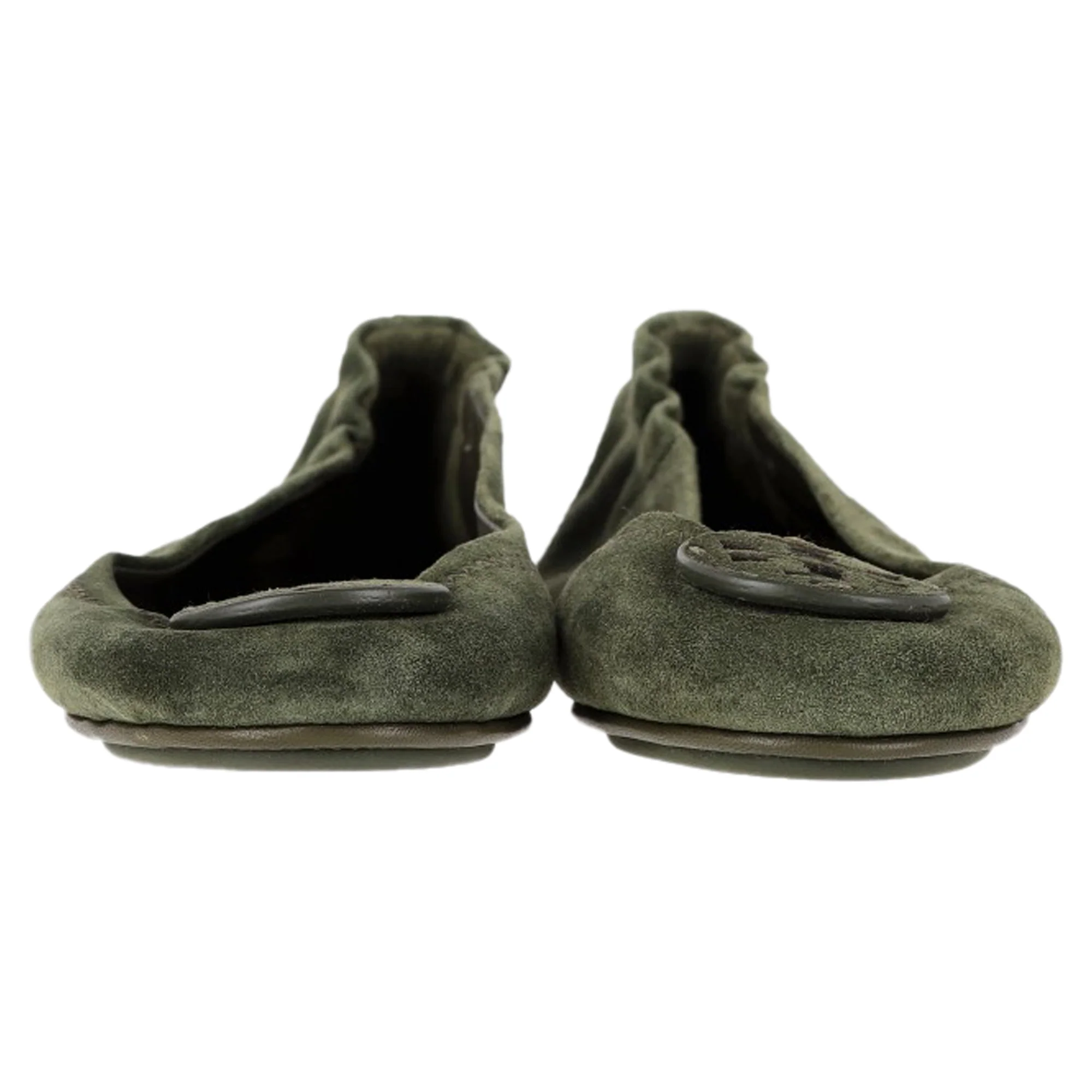 Women's Tory Burch Minnie Travel Ballet Flats in Green Suede - Image 2