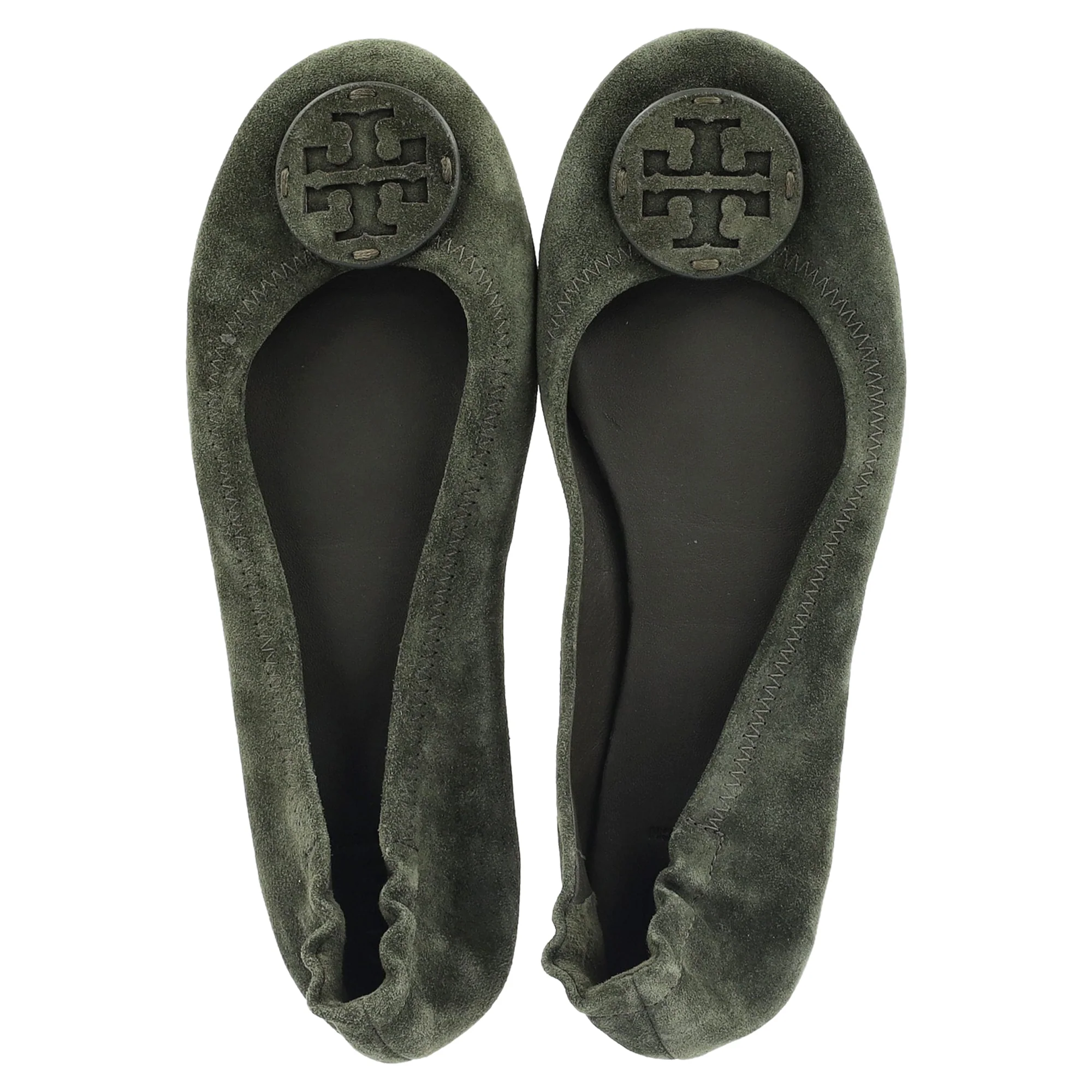 Women's Tory Burch Minnie Travel Ballet Flats in Green Suede - Image 3