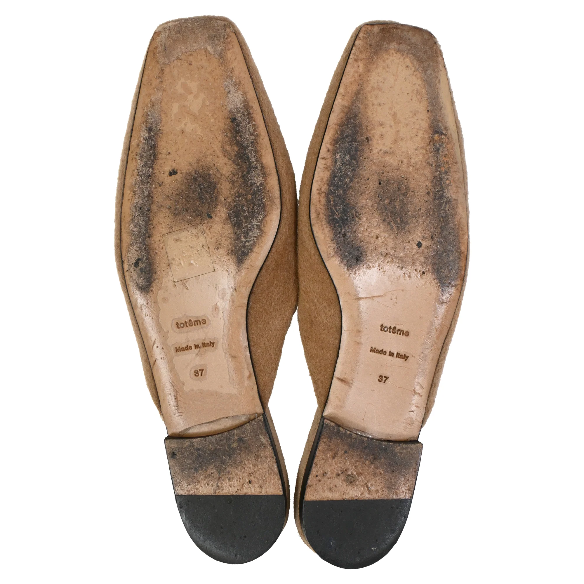 Women's Toteme Flat Mules in Beige Cashmere - Image 6